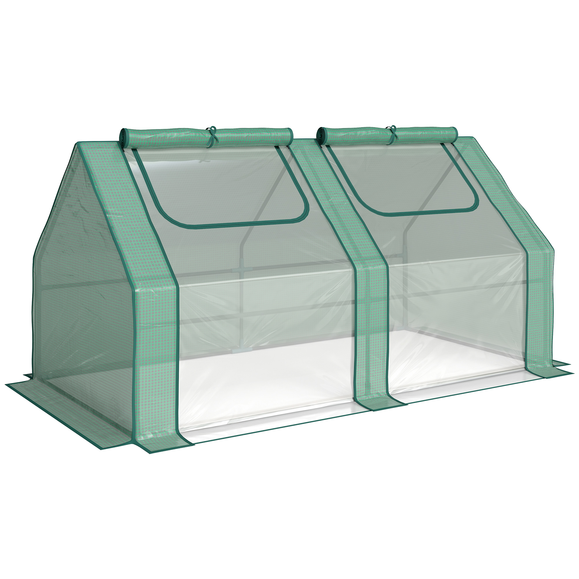 Outsunny Serra per Orto con 2 Porte e 2 Finestre Avvolgibili, in Acciaio e Copertura in PE Anti-Raggi UV, 180x90x90cm, Verde Aosom Italy Outsunny Serra per Orto con 2 Porte e 2 Finestre Avvolgibili, in Acciaio e Copertura in PE Anti-Raggi UV, 180x90x90cm, Verde Aosom Italy