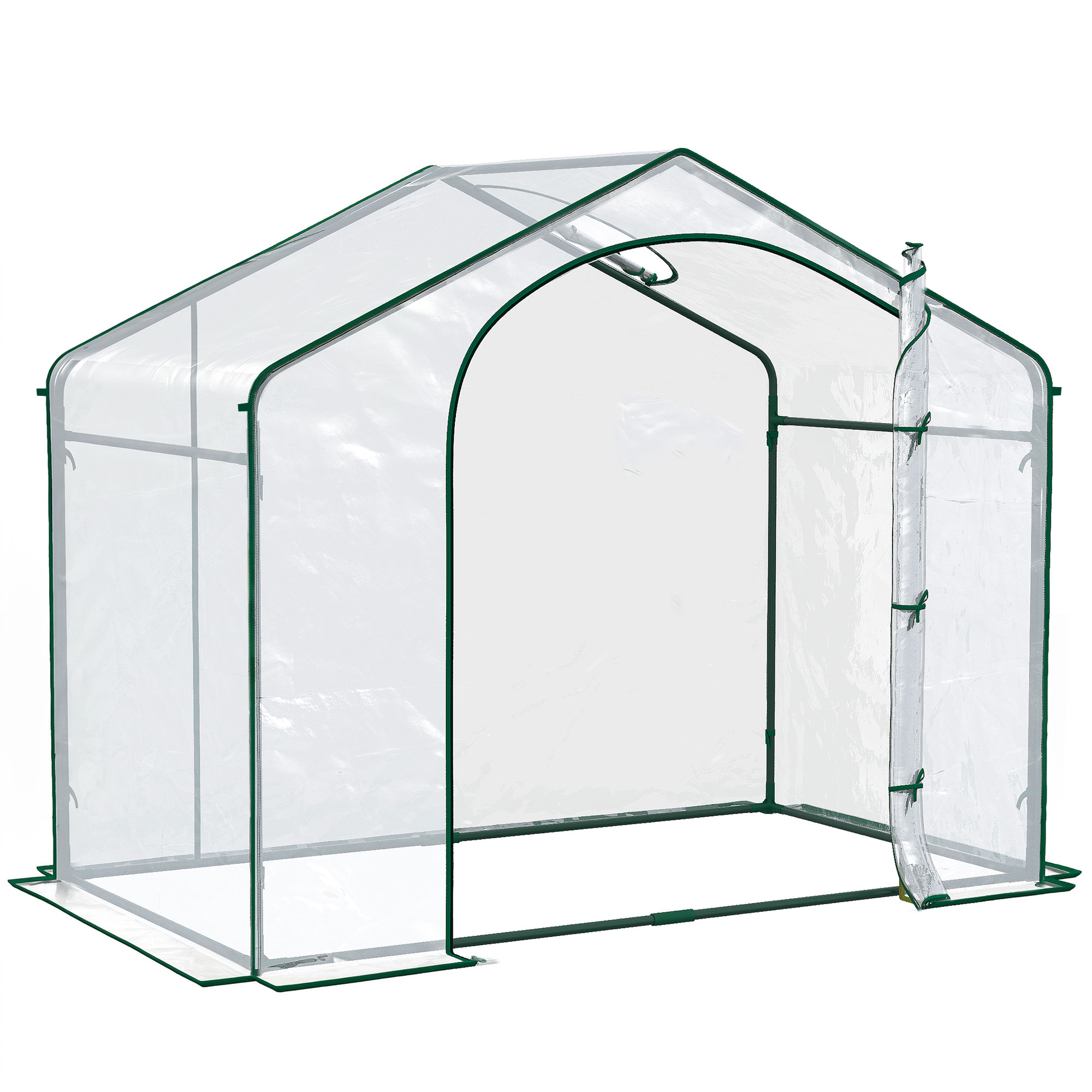 Outsunny Serra per Orto da Giardino con Ingresso a Zip e Presa d'Aria Superiore, in Plastica e Acciaio, 180x100x152 cm, Trasparente Aosom Italy Outsunny Serra per Orto da Giardino con Ingresso a Zip e Presa d'Aria Superiore, in Plastica e Acciaio, 180x100x152 cm, Trasparente Aosom Italy