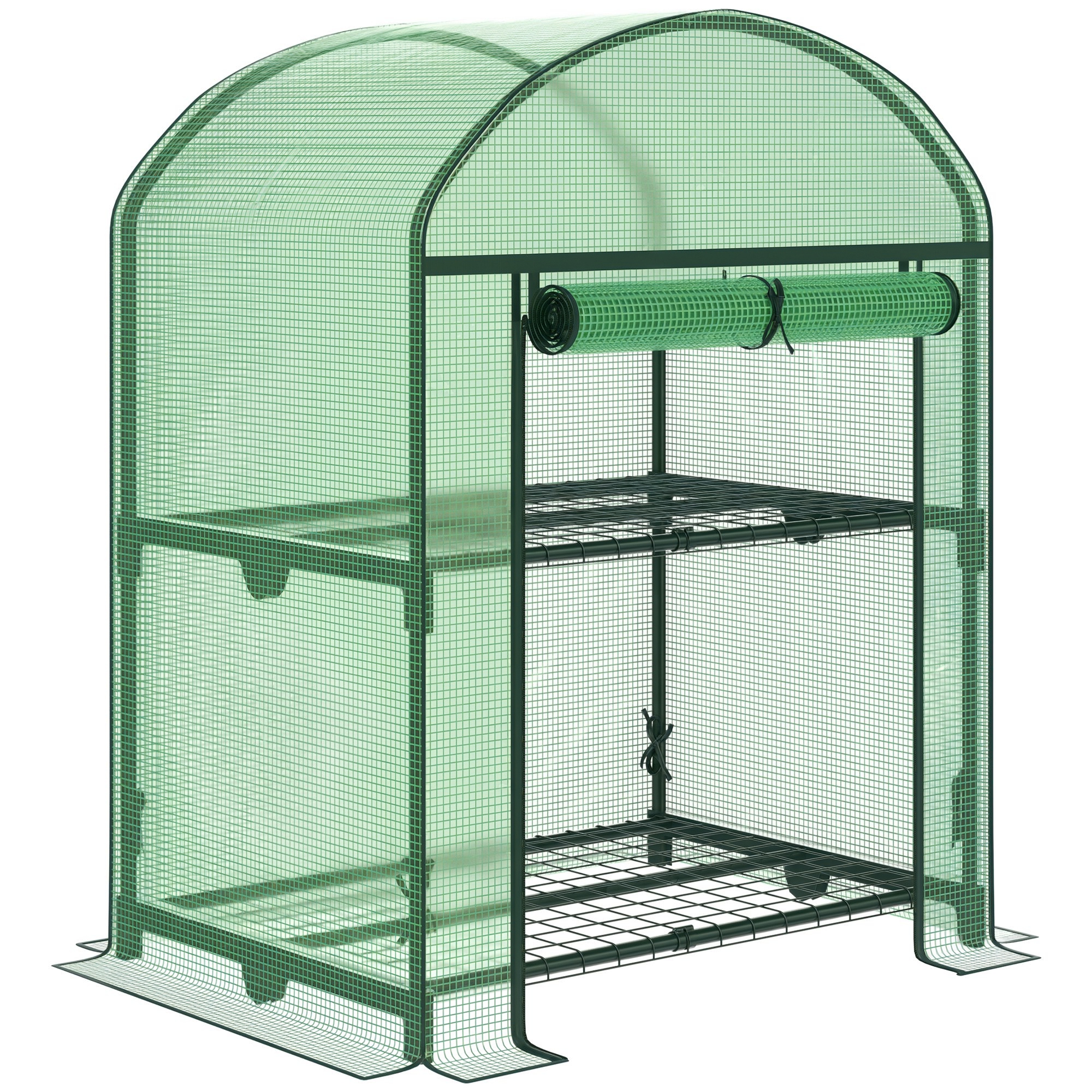 Outsunny Serra portatile da Giardino per Orto con 2 Ripiani in Metallo e Copertura in PE, 2 scaffale con gancio fisso, 69x49x92cm, Verde Aosom Italy Outsunny Serra portatile da Giardino per Orto con 2 Ripiani in Metallo e Copertura in PE, 2 scaffale con gancio fisso, 69x49x92cm, Verde Aosom Italy