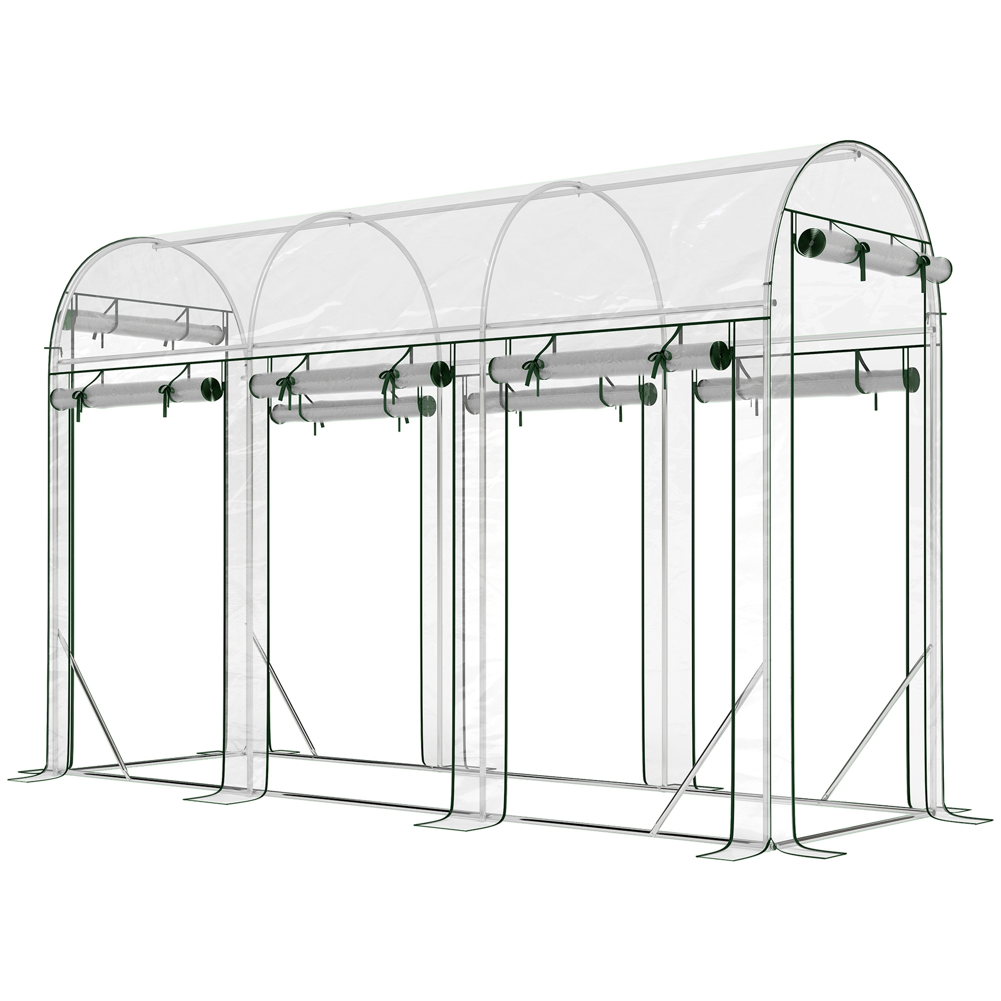 Outsunny Serra tunnel da giardino 3 m², serra da giardino, struttura in acciaio galvanizzato, 8 porte avvolgibili, 295x100x197cm, trasparente Aosom Italy Outsunny Serra tunnel da giardino 3 m², serra da giardino, struttura in acciaio galvanizzato, 8 porte avvolgibili, 295x100x197cm, trasparente Aosom Italy