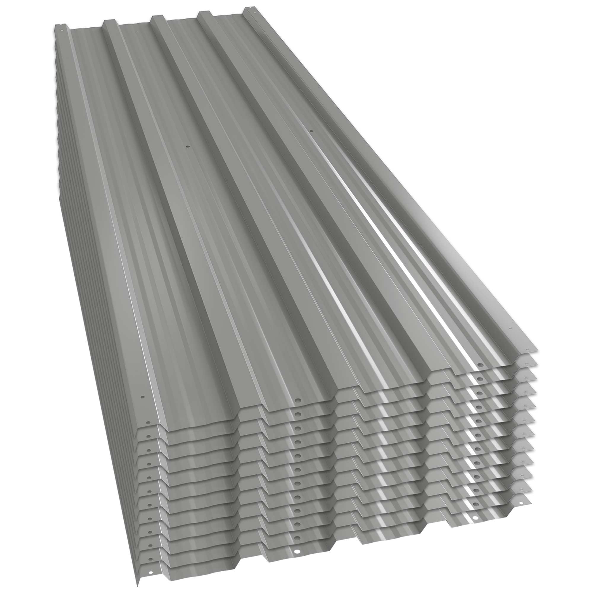 Outsunny Set 12 Pannelli di Ricambio 129x45 cm per Casette da Giardino in Acciaio Zincato Grigio Aosom Italy