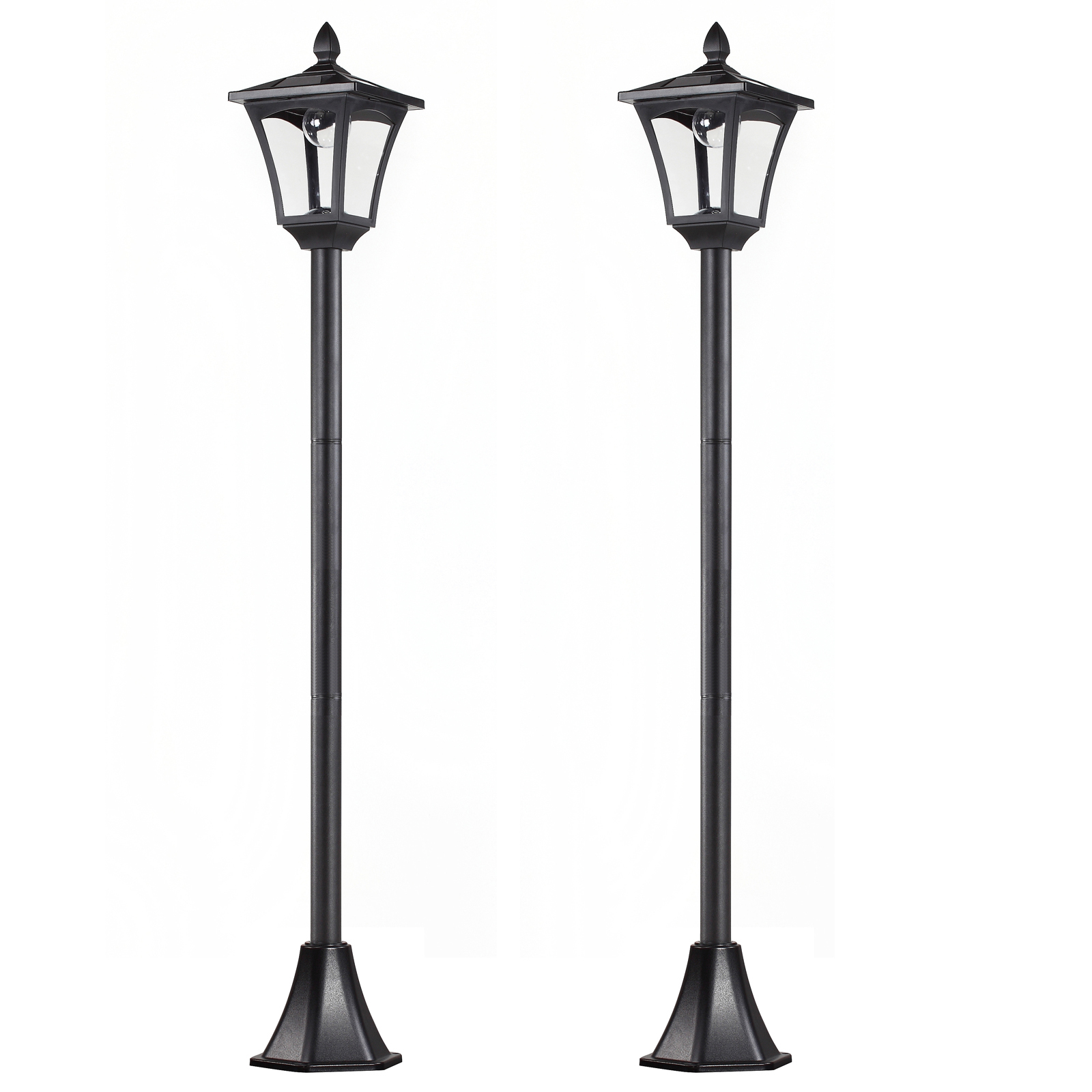 Outsunny Set 2 Lampioncini Solari da Esterno Impermeabili IP44, 18x18x160cm, Nero Aosom Italy