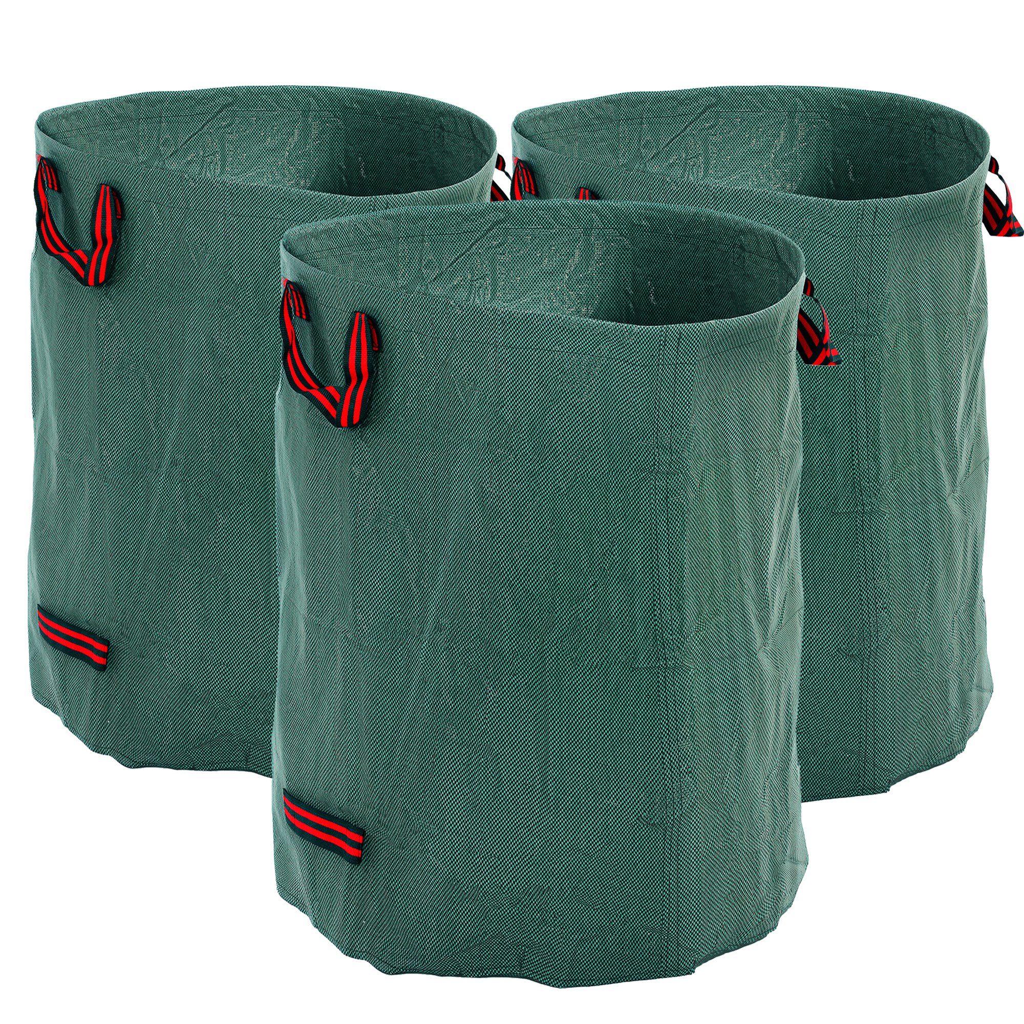 Outsunny Set 3 Sacchi per Rifiuti da Giardino da 300 L con Manici, Richiudibili e Riutilizzabili, Ø67x84 cm, Verde