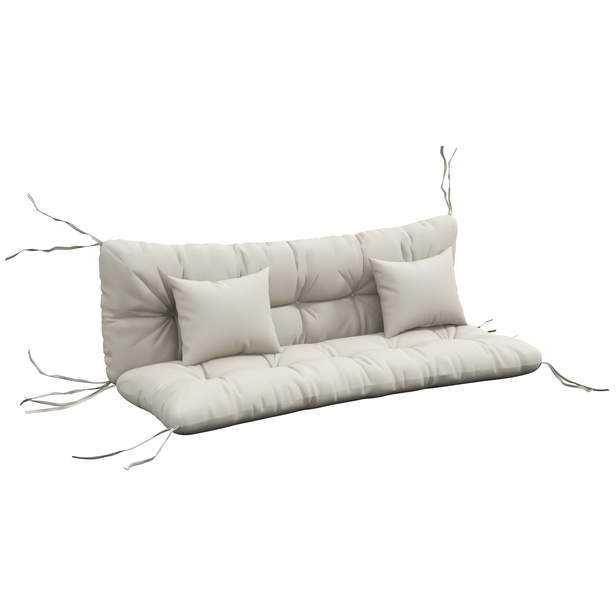 Outsunny Set 4 Cuscini da Giardino per Schienale e Seduta con Imbottitura, in Poliestere, Crema Aosom Italy Outsunny Set 4 Cuscini da Giardino per Schienale e Seduta con Imbottitura, in Poliestere, Crema Aosom Italy