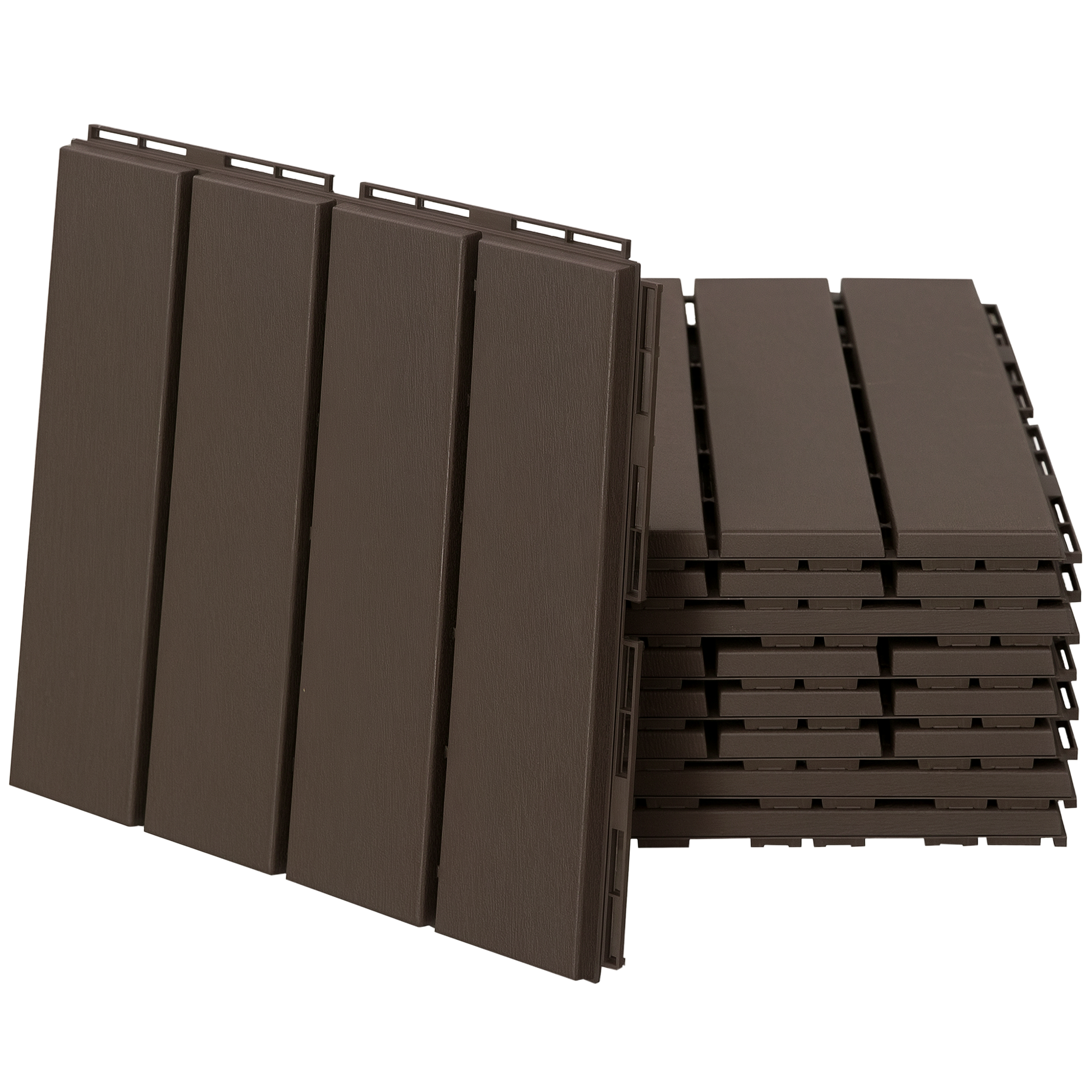 Outsunny Set 9 Mattonelle a Incastro per Terrazzo, Piastrelle (30x30x2cm) in PP Antiscivolo, Area: 0.81 mq, Marrone Aosom Outsunny Set 9 Mattonelle a Incastro per Terrazzo, Piastrelle (30x30x2cm) in PP Antiscivolo, Area: 0.81 mq, Marrone Aosom