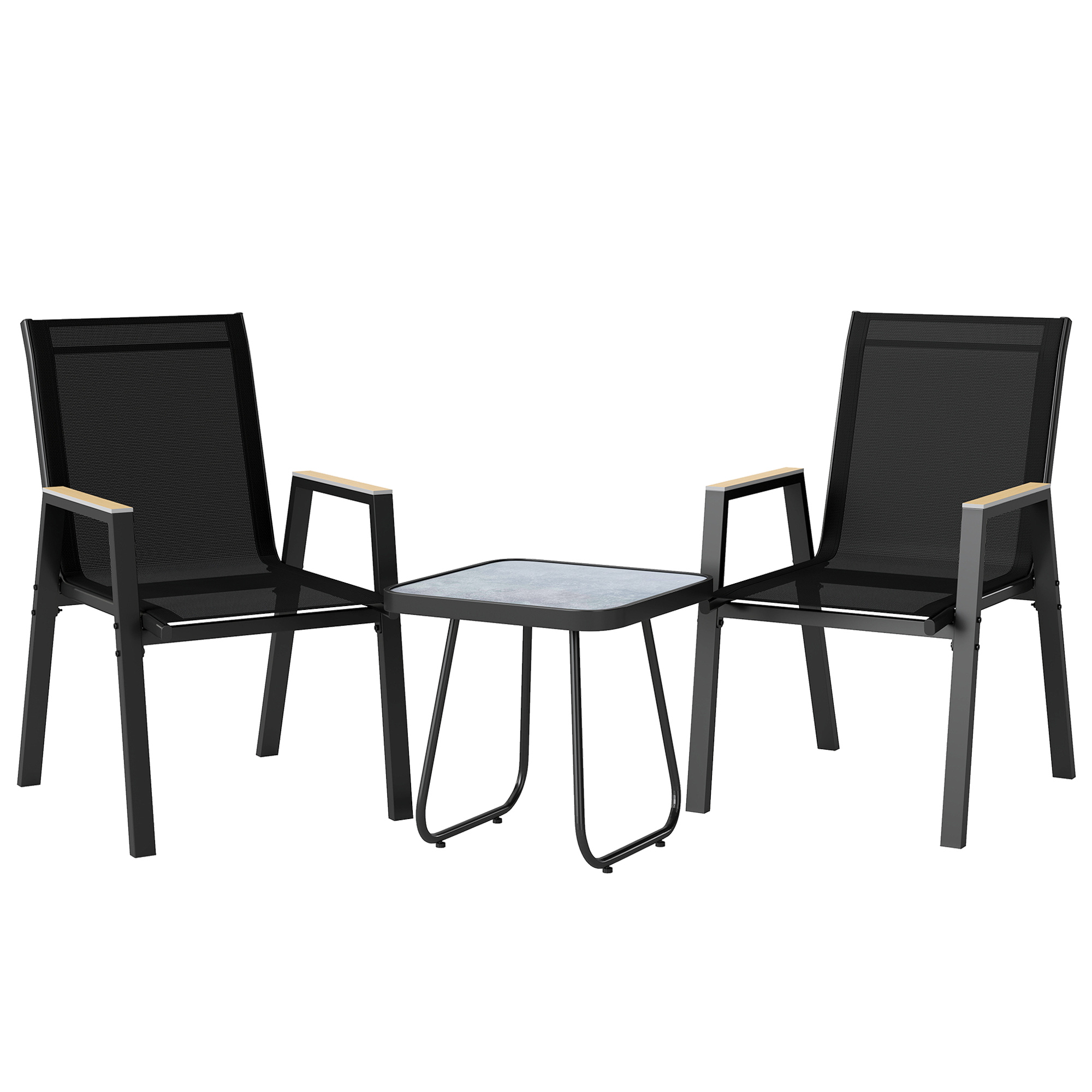 Outsunny Set Bistrò da Esterni 3 Pezzi, Tavolino con Piedini Regolabili Aosom Italy Outsunny Set Bistrò da Esterni 3 Pezzi, Tavolino con Piedini Regolabili Aosom Italy