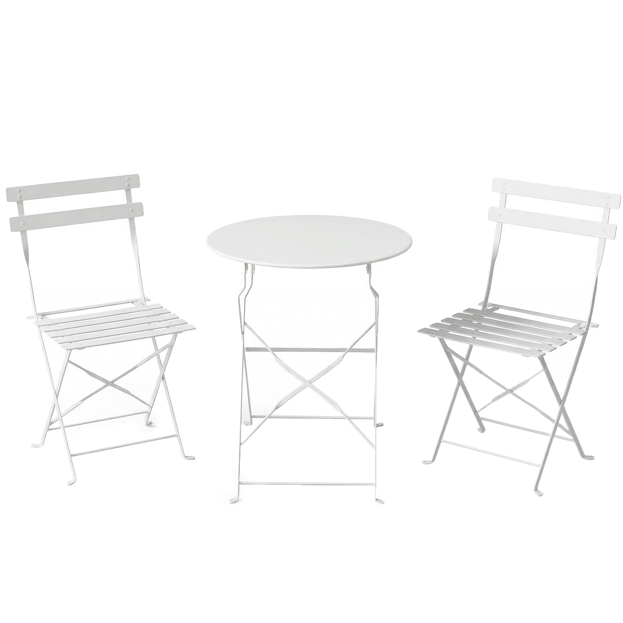 Outsunny Set Bistrò da Esterno Pieghevole con Tavolo e 2 Sedie, Bianco Aosom Italy Outsunny Set Bistrò da Esterno Pieghevole con Tavolo e 2 Sedie, Bianco Aosom Italy