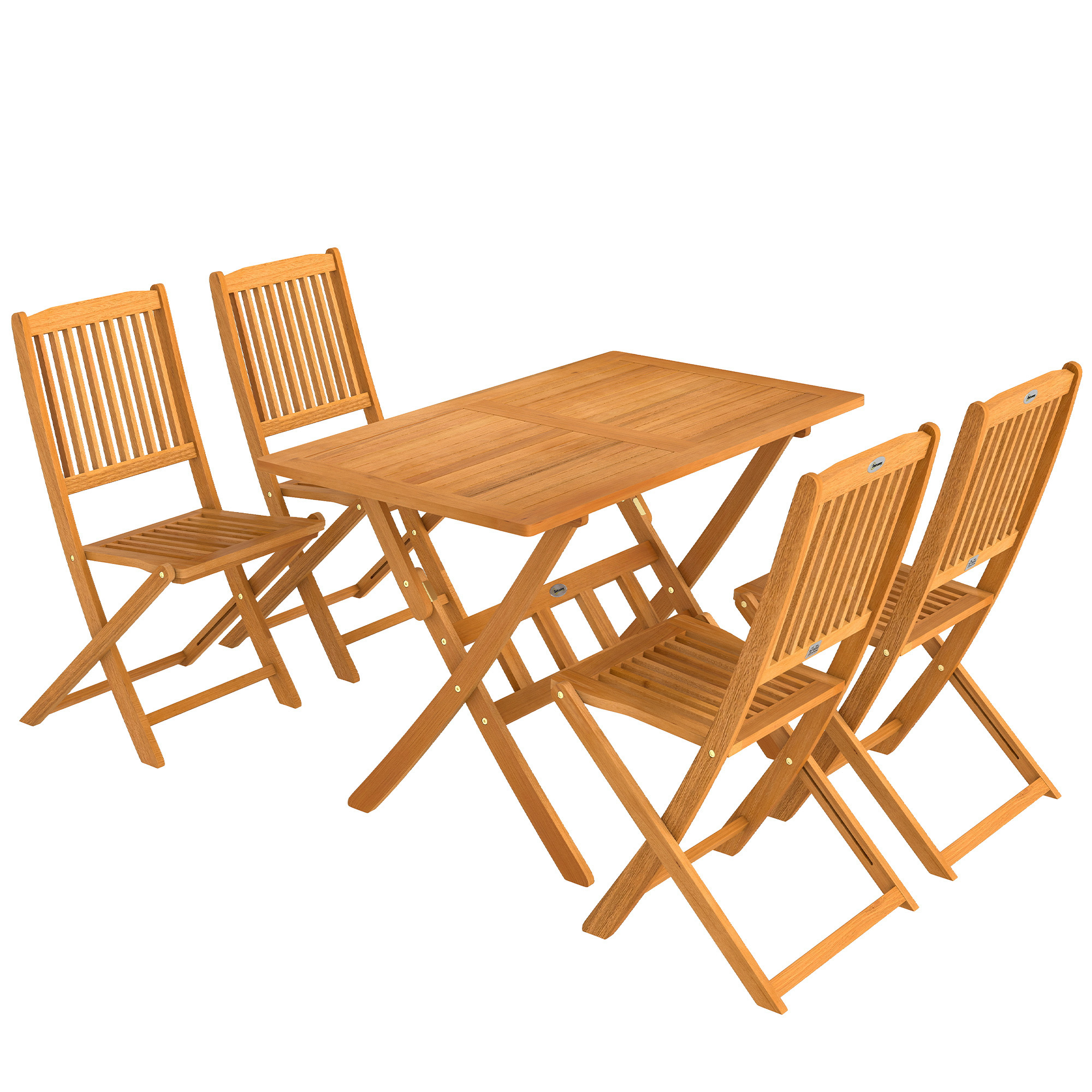 Outsunny Set da Pranzo da Giardino 5 Pezzi, Tavolo e 4 Sedie Pieghevoli Aosom Italy Outsunny Set da Pranzo da Giardino 5 Pezzi, Tavolo e 4 Sedie Pieghevoli Aosom Italy