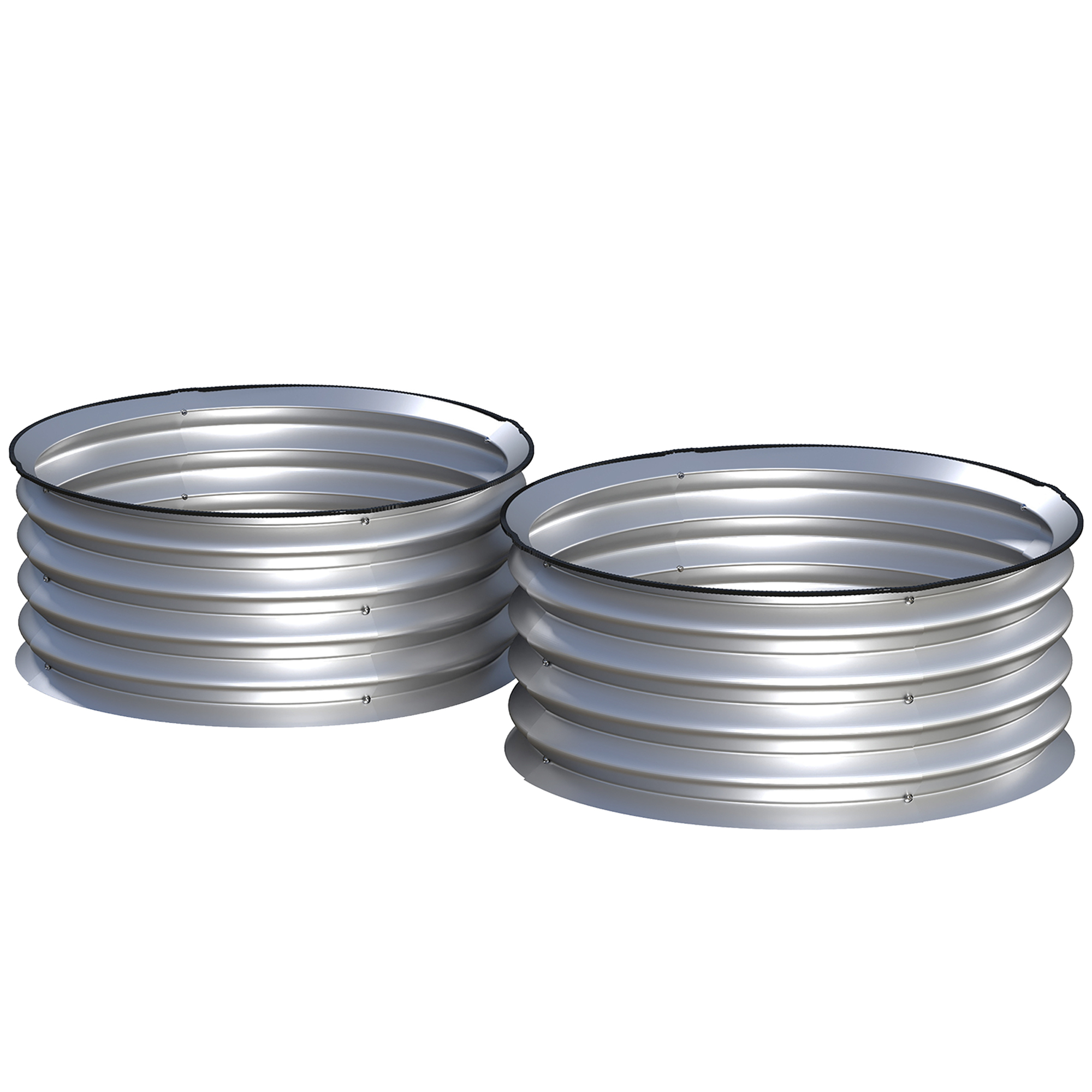 Outsunny Set di 2 Letti per Orto Rialzati in Acciaio Galvanizzato con Fondo Aperto, Ø60x30cm, Argento Aosom