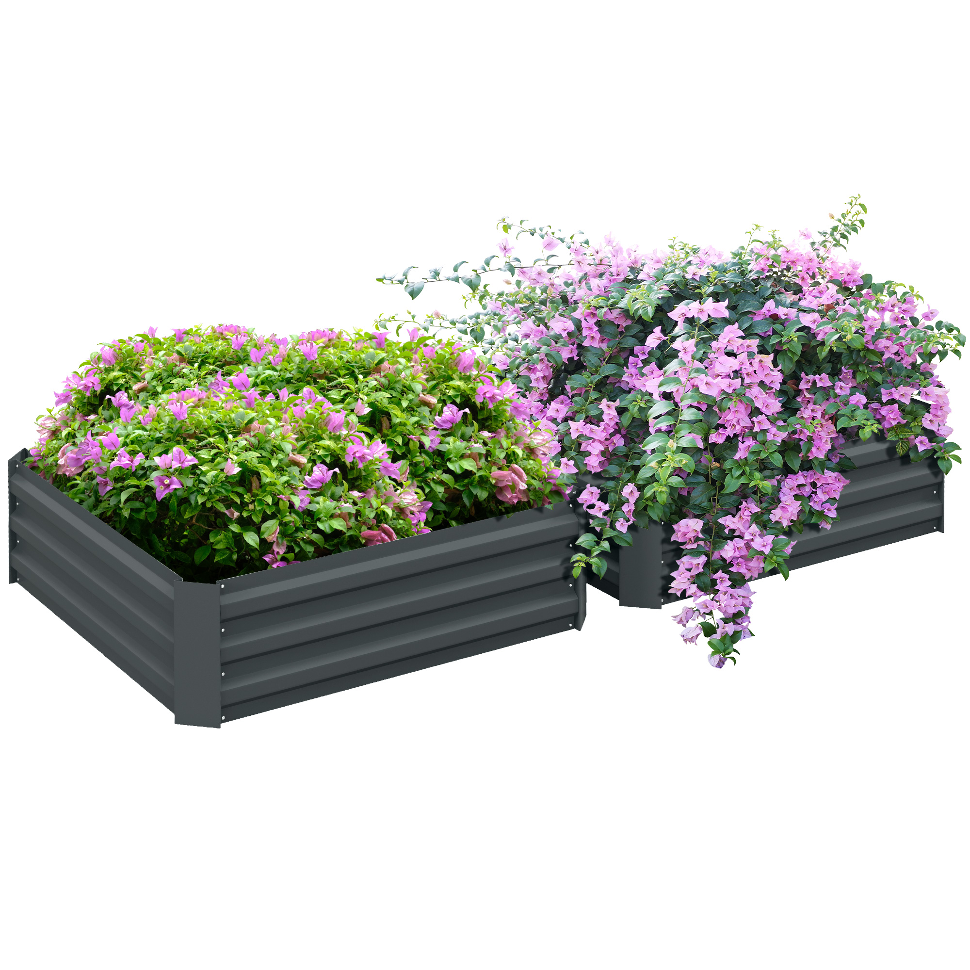 Outsunny Set di 2 orti quadrati da giardino dim. 100L x 100l x 30H cm - lamiera ondulata verde Outsunny Set di 2 orti quadrati da giardino dim. 100L x 100l x 30H cm - lamiera ondulata verde