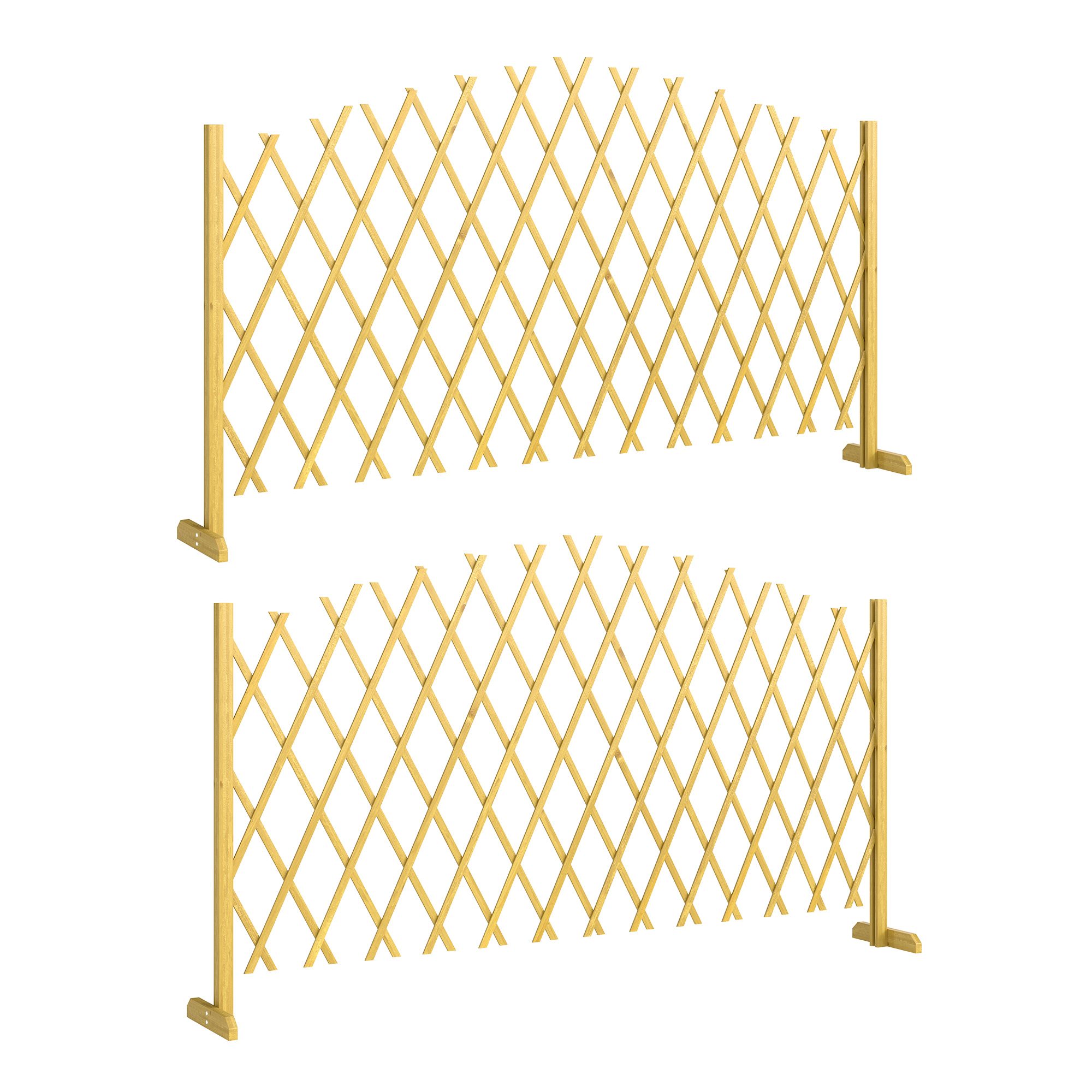 Outsunny Set di 2 Pannelli di Recinzione da Giardino Estensibili in Legno per Decorazione Terrazza 180x30x103 cm Naturale Aosom Italy Outsunny Set di 2 Pannelli di Recinzione da Giardino Estensibili in Legno per Decorazione Terrazza 180x30x103 cm Naturale Aosom Italy