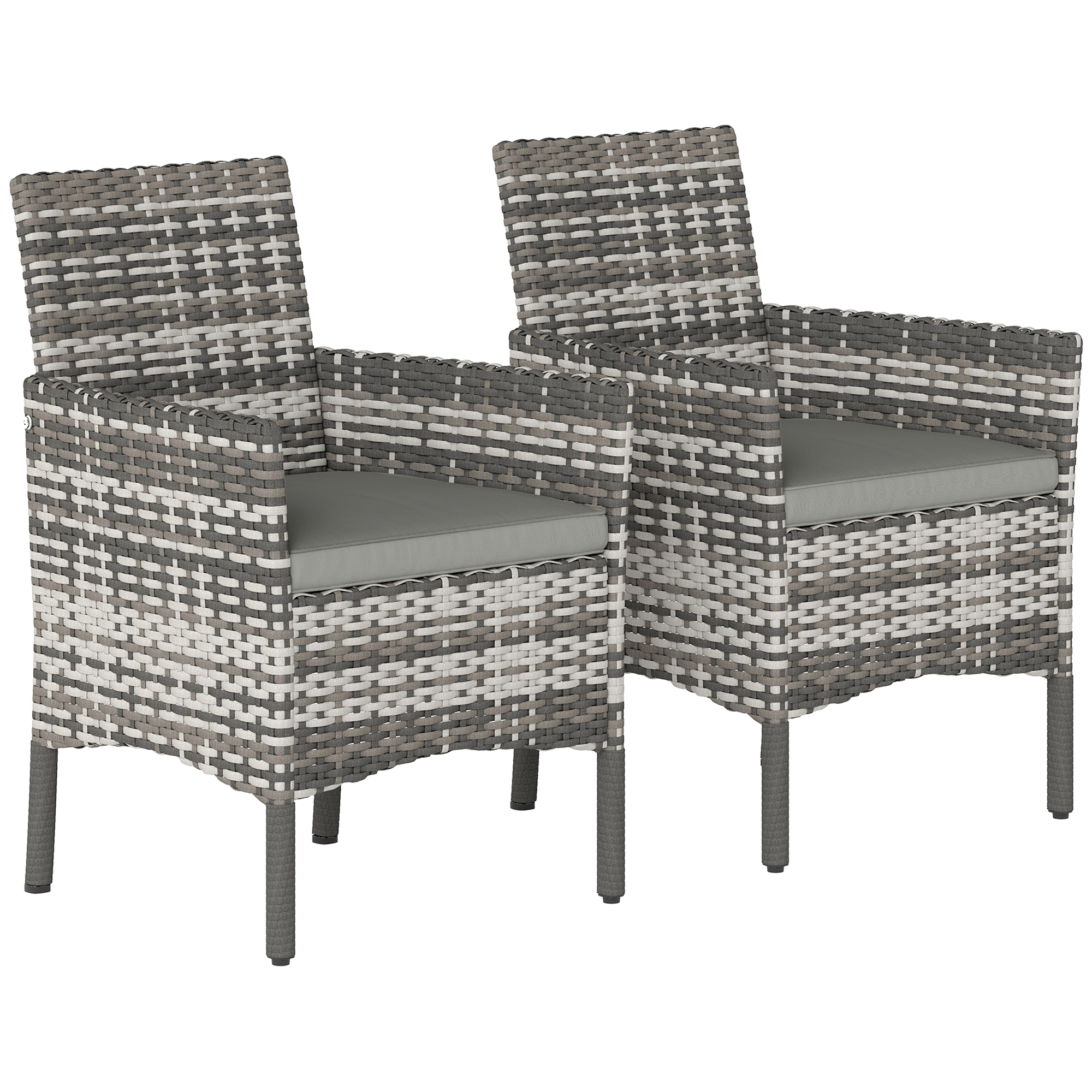 Outsunny Set di 2 Sedie da Giardino in Rattan, Sedie da Esterno con Cuscini Aosom Italy