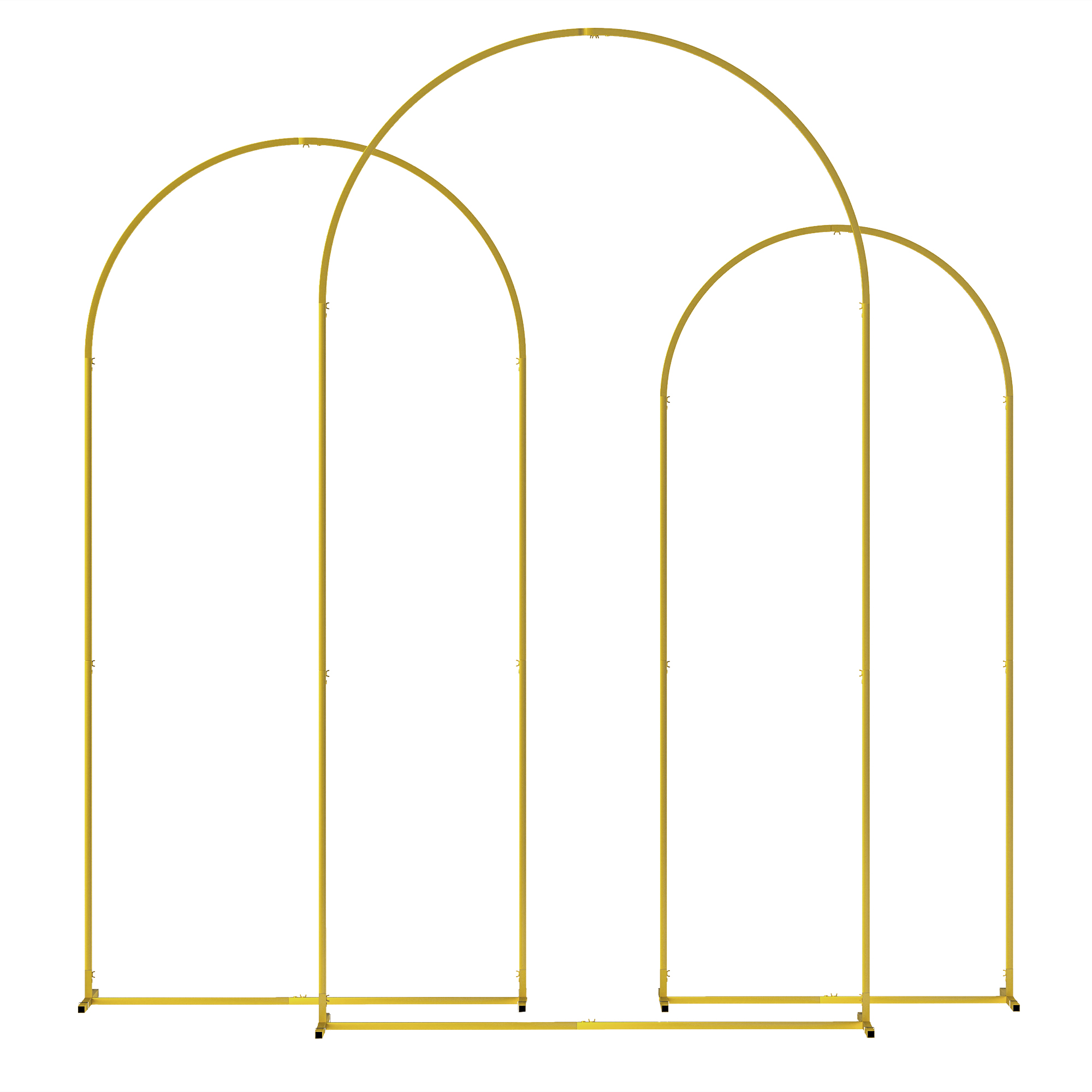 Outsunny Set di 3 Archi da Giardino da 1.8-2-2.2 m, Archetti Decorativi in Metallo, Colore Oro Outsunny Set di 3 Archi da Giardino da 1.8-2-2.2 m, Archetti Decorativi in Metallo, Colore Oro