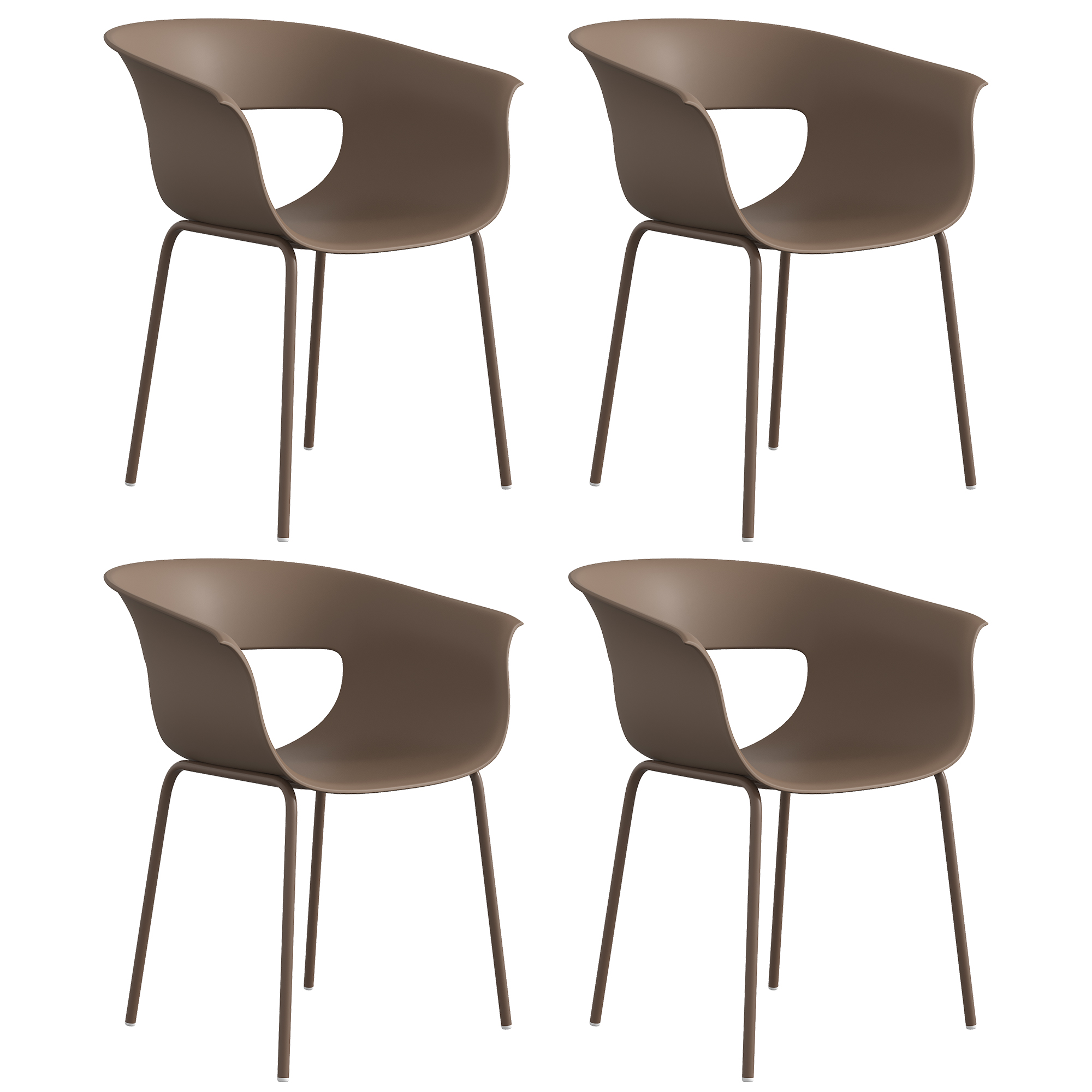 Outsunny Set di 4 Sedie da Giardino Ergonomiche per Balcone con Design Traforato e Braccioli, Resistenti alle Intemperie, Caffè Aosom Italy Outsunny Set di 4 Sedie da Giardino Ergonomiche per Balcone con Design Traforato e Braccioli, Resistenti alle Intemperie, Caffè Aosom Italy