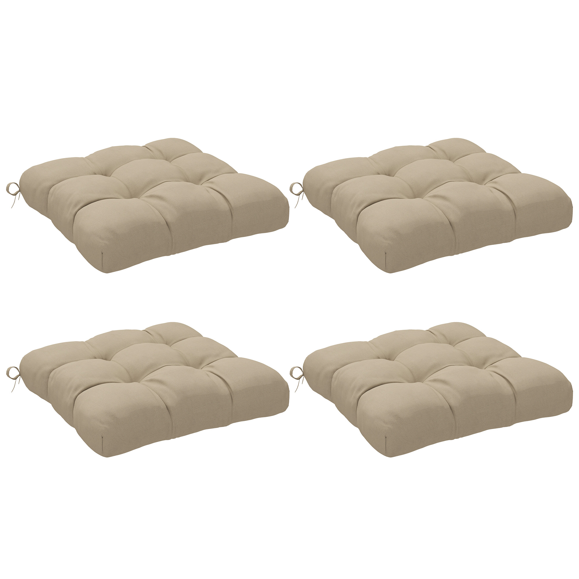 Outsunny Set di Cuscini per Sedie da Pranzo e Giardino Impermeabili e Anti-UV con 2 Laccetti di Fissaggio 48x48x10 cm Cachi Aosom Italy Outsunny Set di Cuscini per Sedie da Pranzo e Giardino Impermeabili e Anti-UV con 2 Laccetti di Fissaggio 48x48x10 cm Cachi Aosom Italy