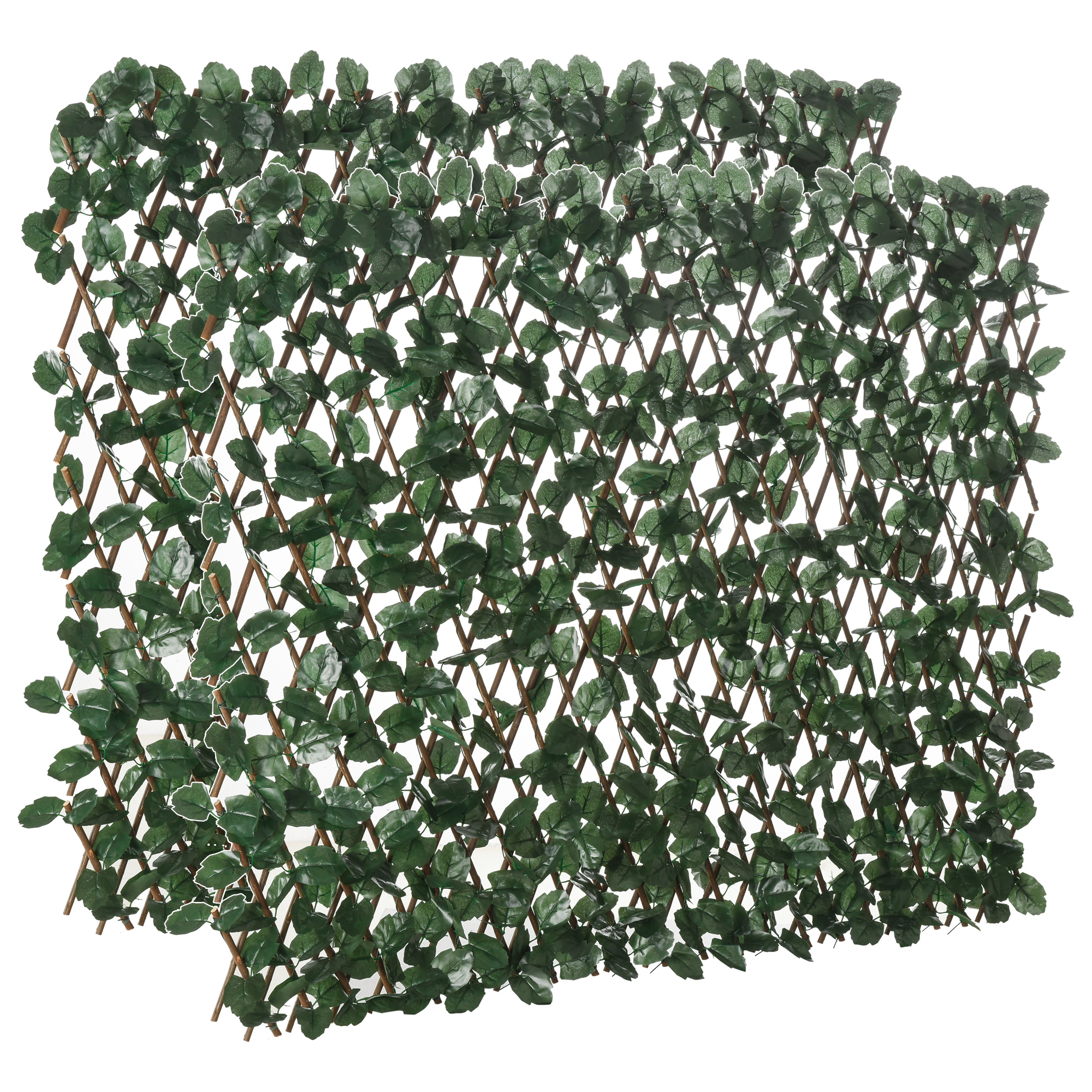 Outsunny Siepe Artificiale a 2 Sezioni da 356 Foglie di Edera, in Poliestere e Rattan, 200x100 cm, Verde e Marrone Outsunny Siepe Artificiale a 2 Sezioni da 356 Foglie di Edera, in Poliestere e Rattan, 200x100 cm, Verde e Marrone
