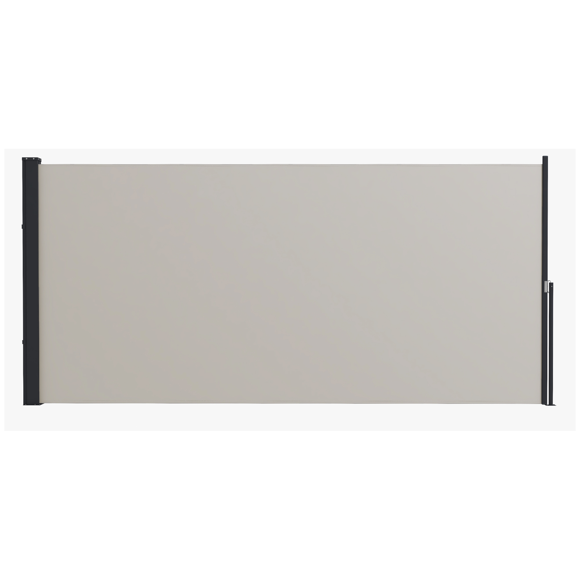 Outsunny Store laterale Parasole Paravento retrattile dim. 3L x 1,40H m alluminio Poliestere Anti-UV Alta densità 180 g/m² Grigio