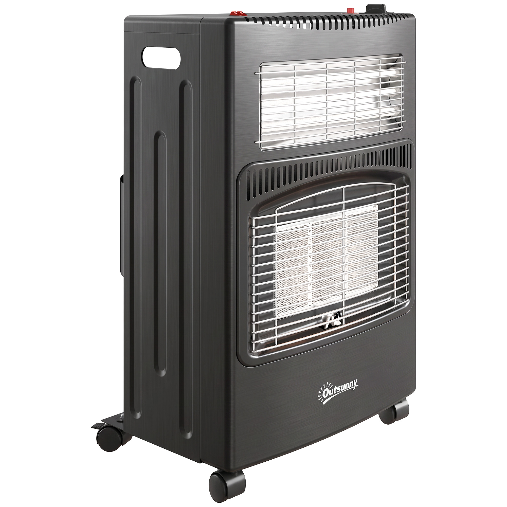 Outsunny Stufa a Gas Portatile Pieghevole da 4.2kW Nero Aosom Italy