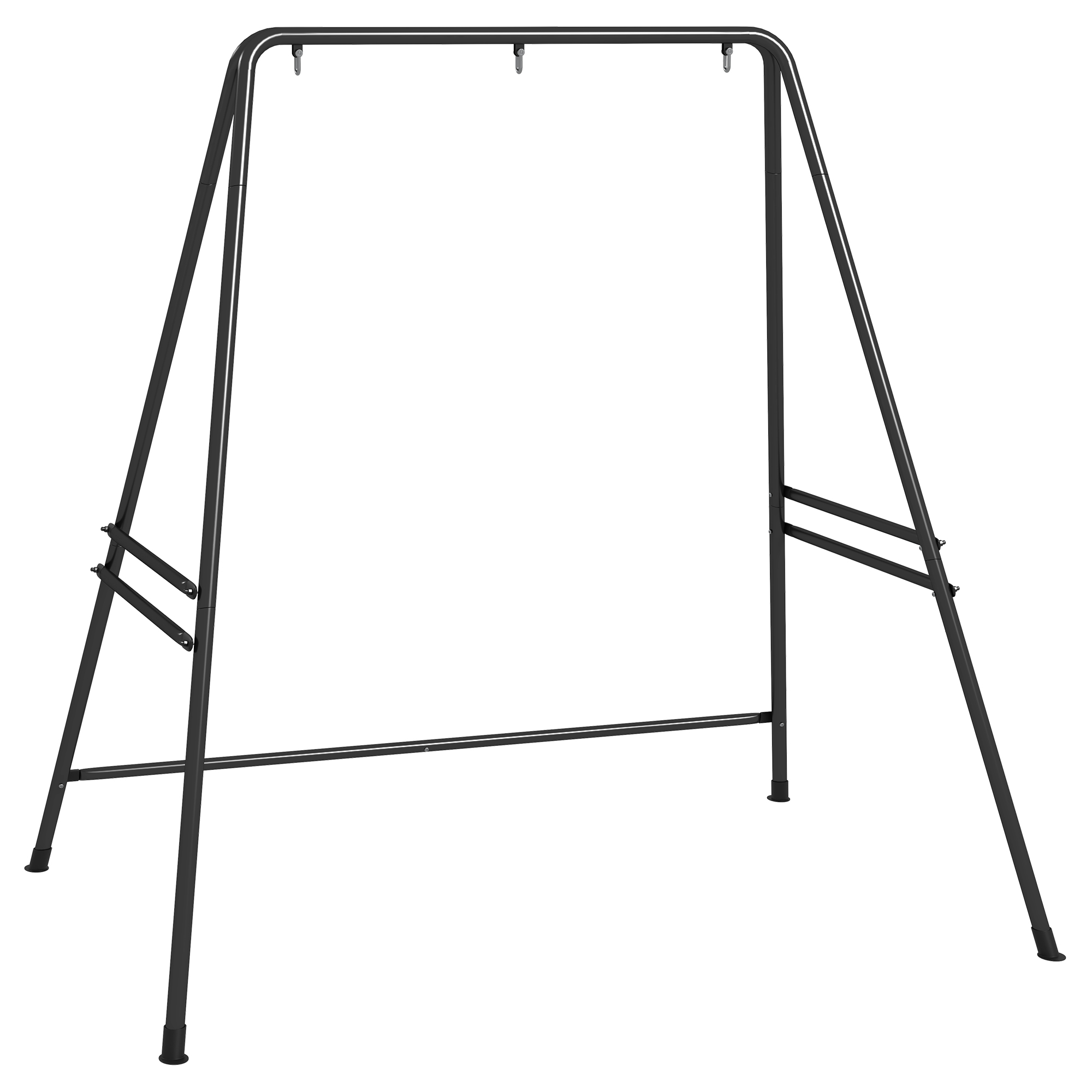 Outsunny Supporto per Amaca e Poltrona a Uovo in Acciaio con Gambe ad A e Agganci Singoli e Doppi, 178x143x180 cm, Nero Aosom Italy