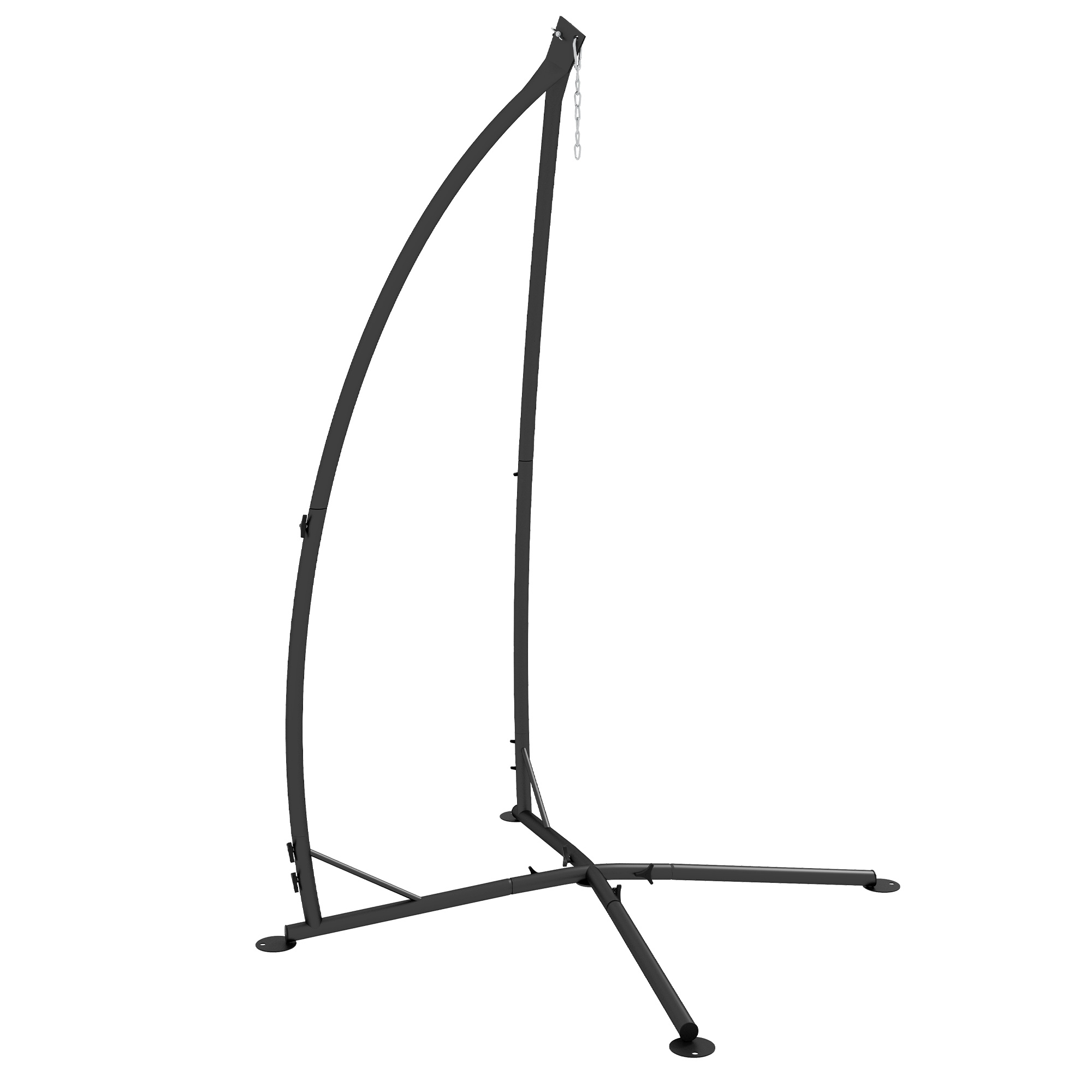 Outsunny Supporto per Sedia Sospesa - Piede Sedia Sospesa, altezza 215 cm - Capacità di carico massima consigliata 150 kg, metallo nero
