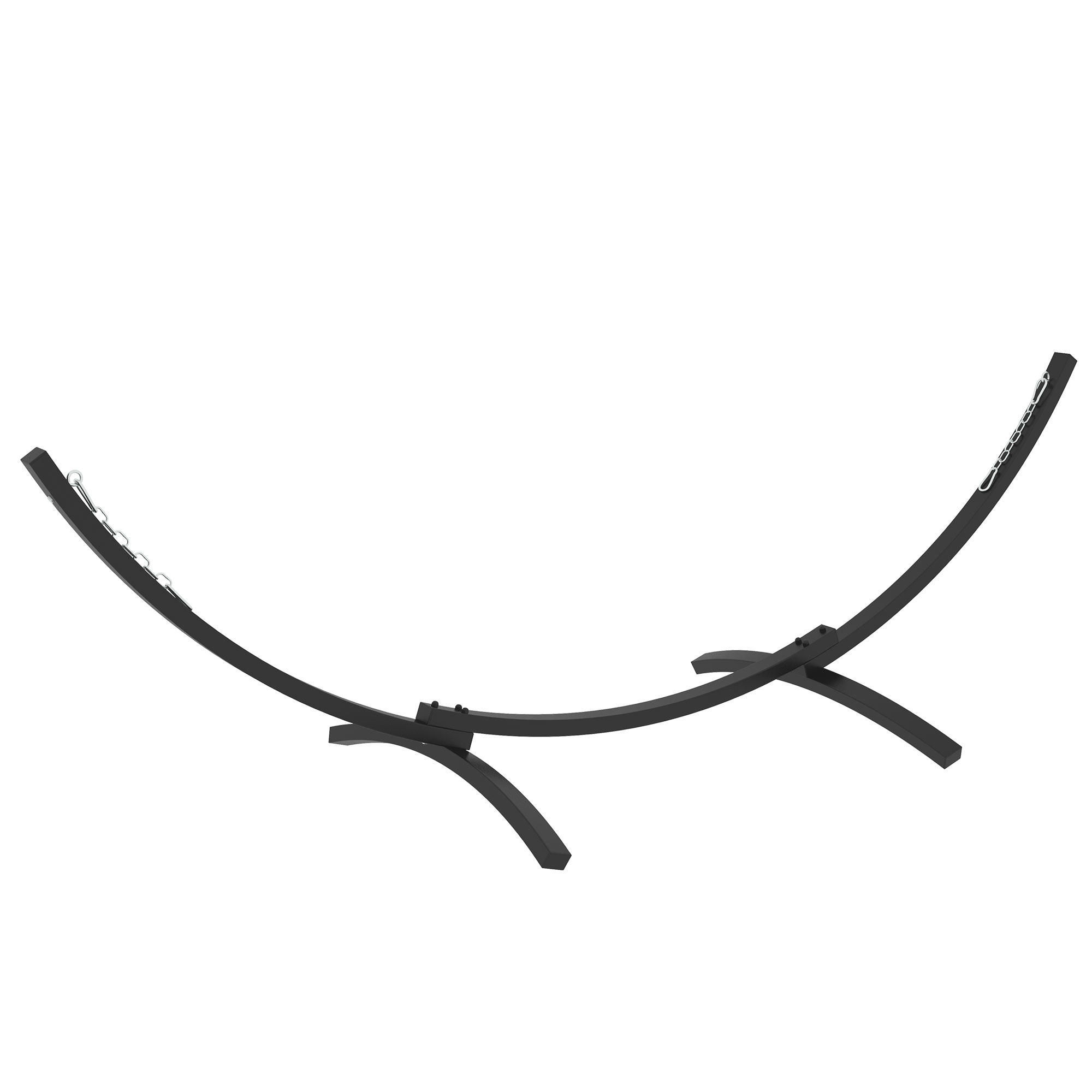 Outsunny Supporto Piede Amaca Struttura in Metallo Robusto rivestimento in resina epossidica, lunghezza 360 cm per amache da 270 a 330 cm, grigio