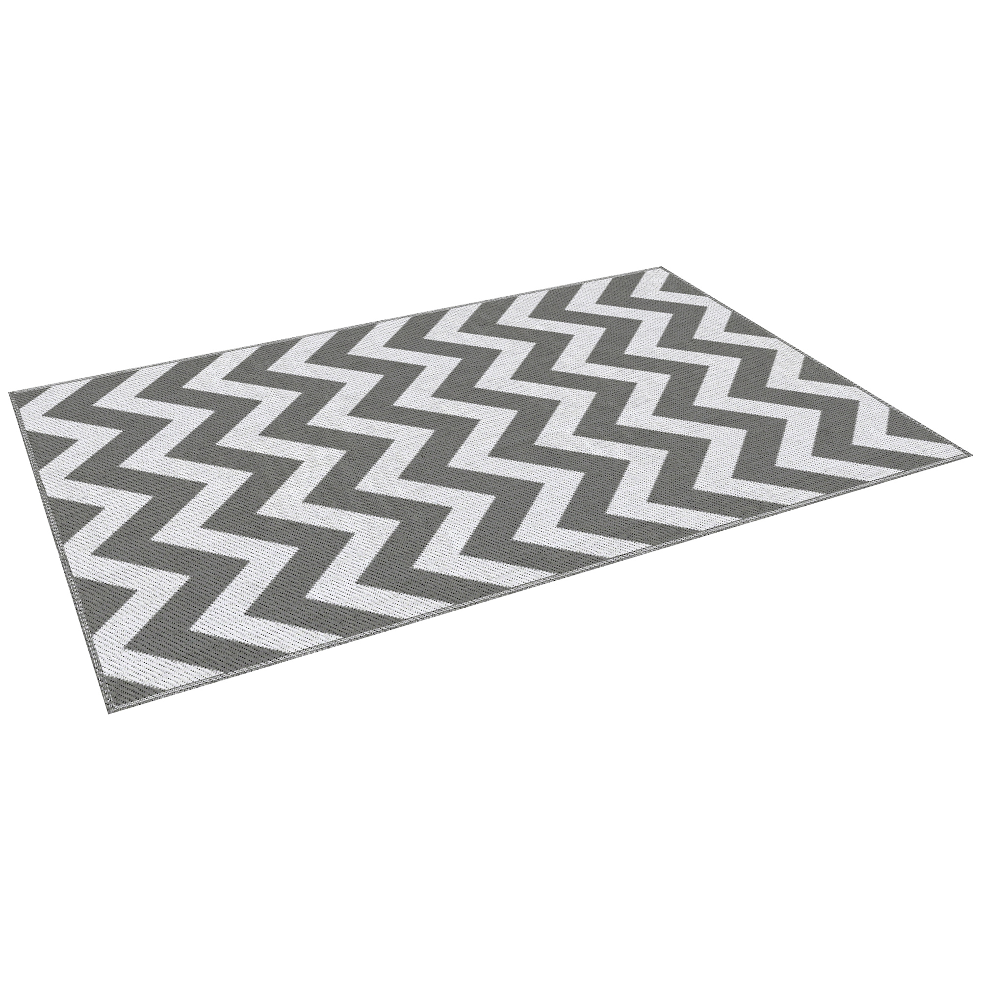 Outsunny Tappeto da Esterno Reversibile con Fantasia Geometrica, 121x182 cm, Grigio e Bianco Outsunny Tappeto da Esterno Reversibile con Fantasia Geometrica, 121x182 cm, Grigio e Bianco