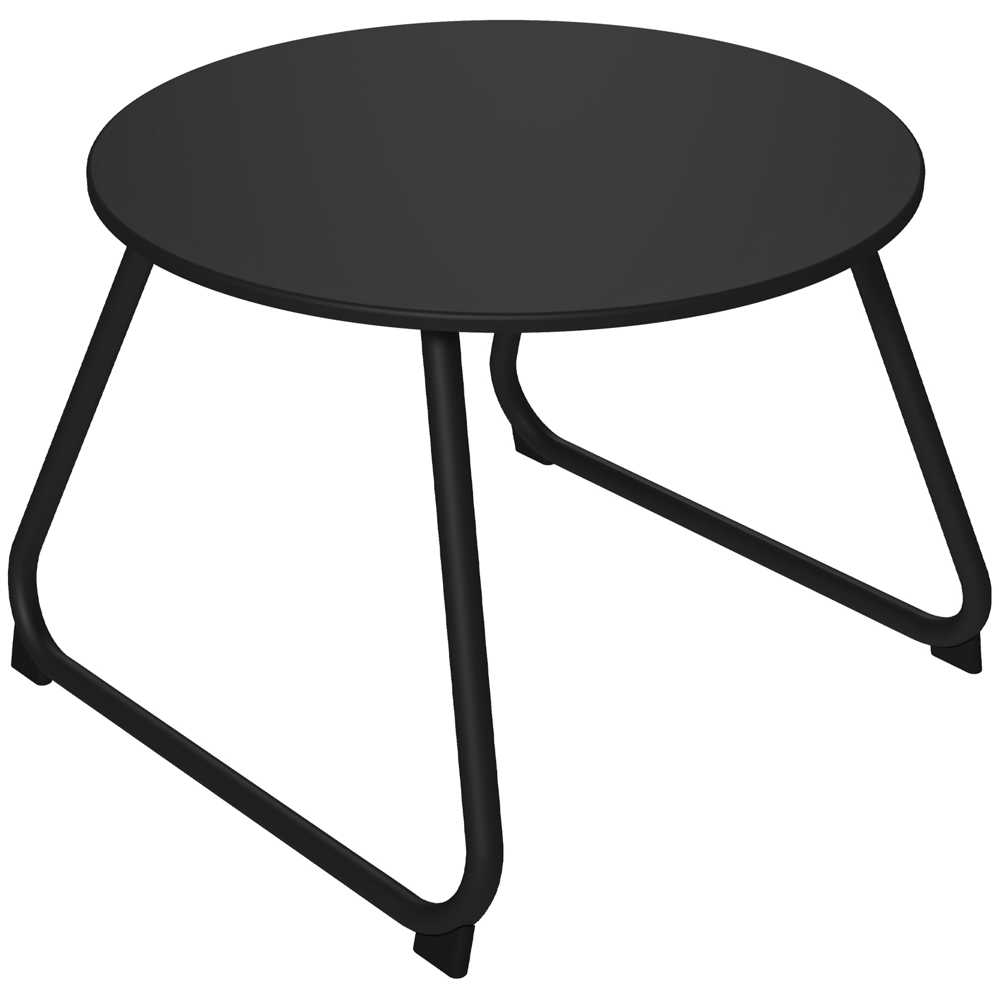 Outsunny Tavolino da Esterni Ø48x37 cm in Metallo Nero con Piedini Regolabili Outsunny Tavolino da Esterni Ø48x37 cm in Metallo Nero con Piedini Regolabili