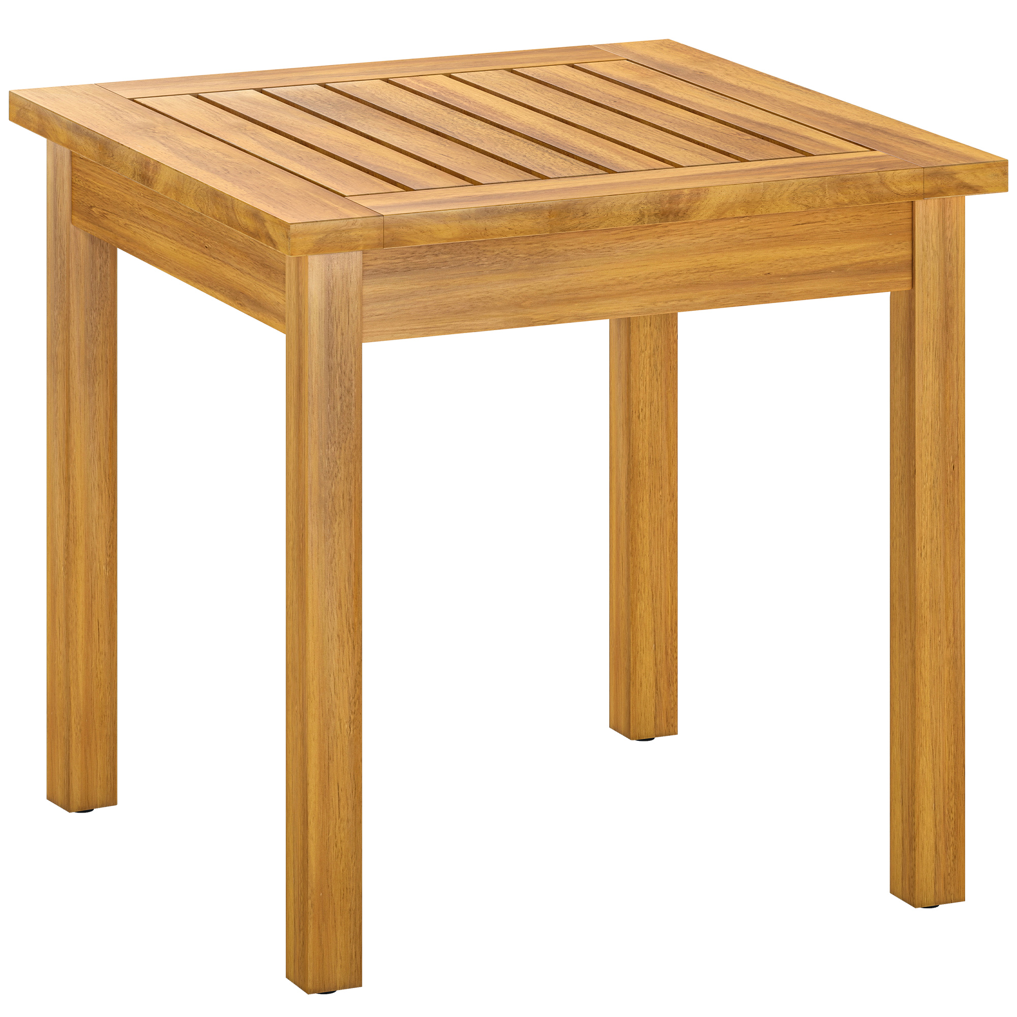 Outsunny Tavolino giardino quadrato con piano a doghe, 48x48 cm Aosom Italy