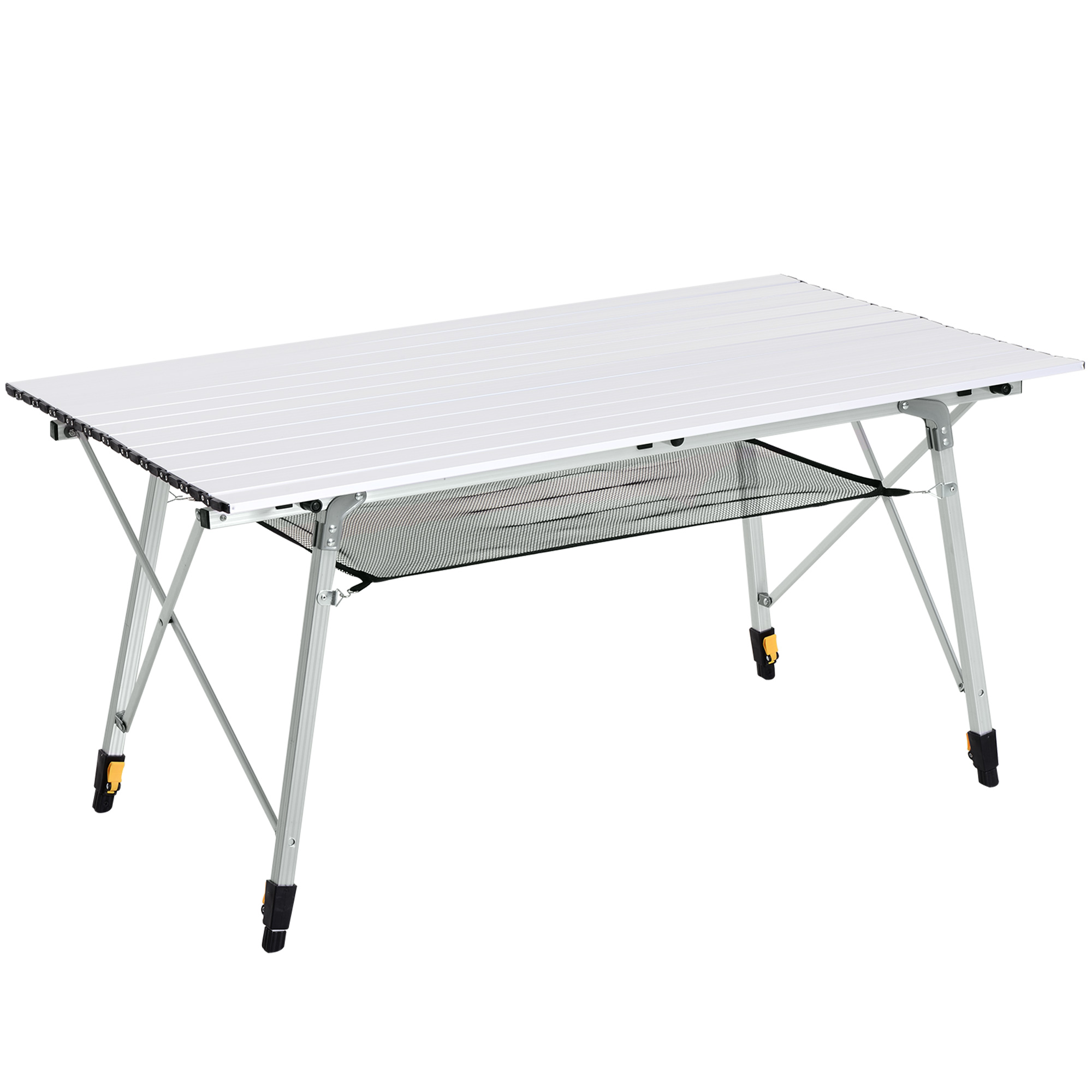 Outsunny Tavolo da Campeggio Pieghevole in Alluminio con Custodia e Altezza Regolabile Sostiene fino 40 Kg Avvolgibile Aosom