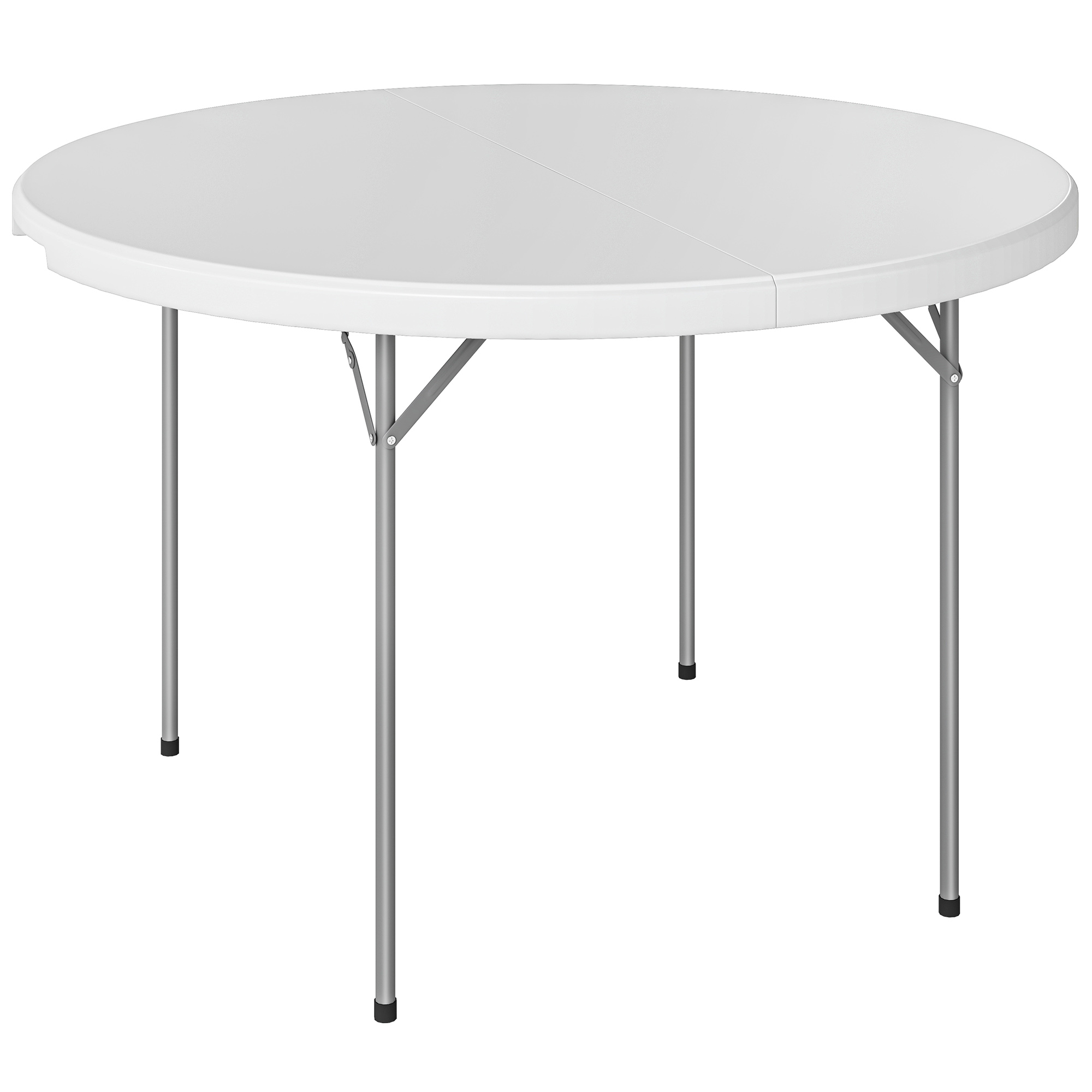 Outsunny Tavolo da Campeggio Tavolino da Esterno Pieghevole 120x120x74 cm Bianco Aosom Italy