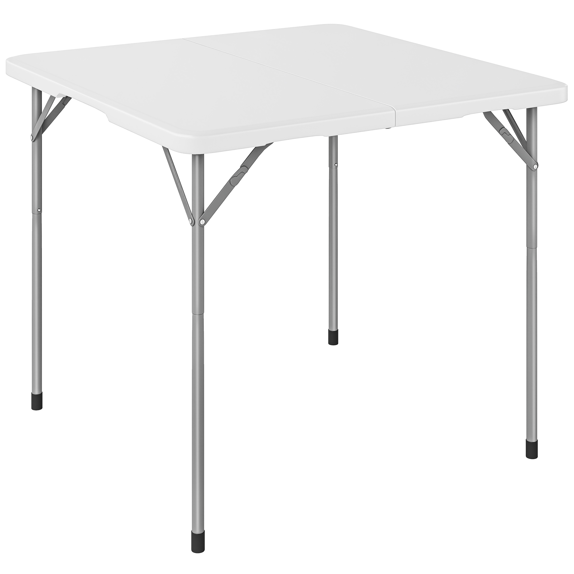 Outsunny Tavolo da Campeggio Tavolino da Esterno Pieghevole 86x86x74 cm Bianco Aosom Italy