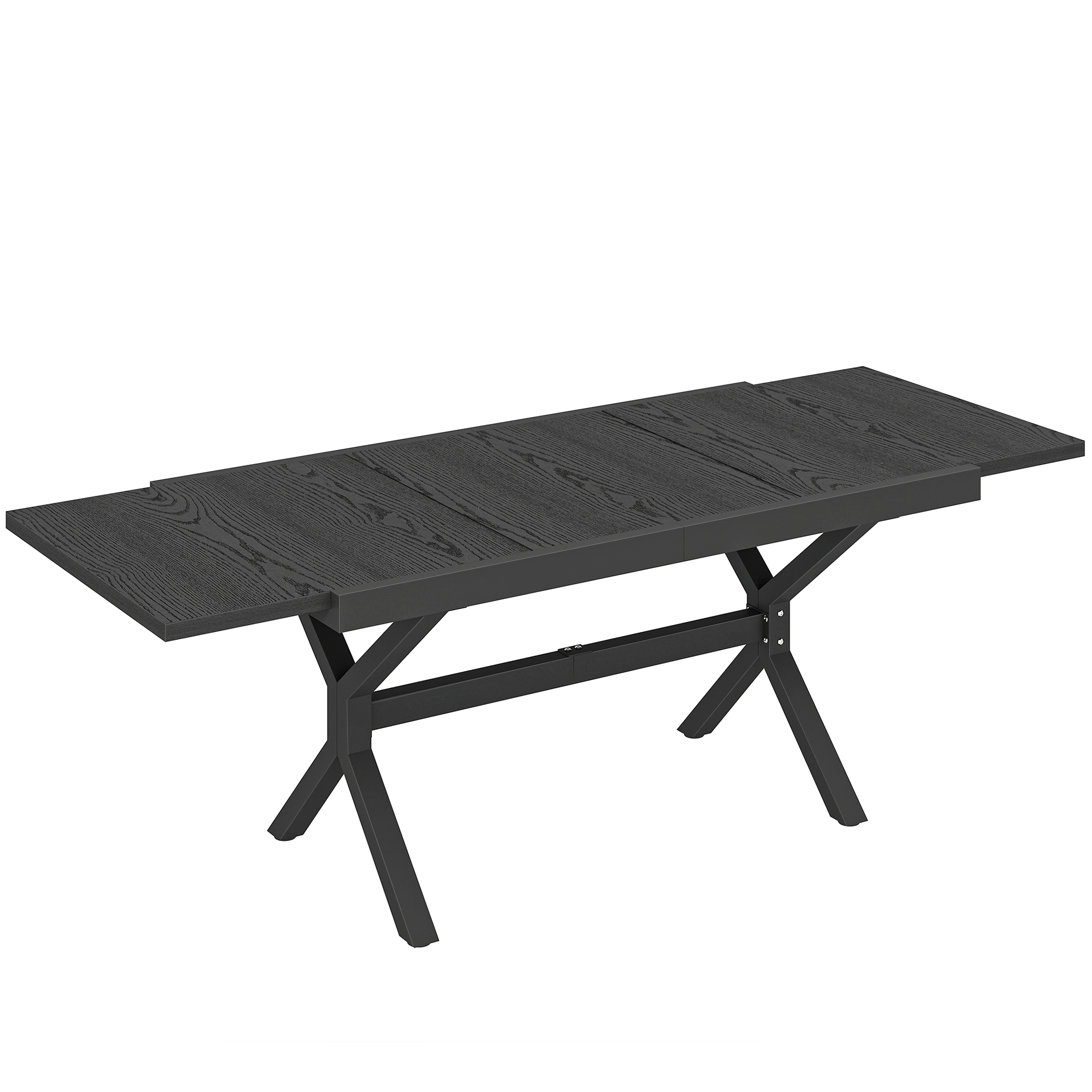 Outsunny Tavolo da Giardino Allungabile Alluminio Tavolo da Pranzo Esterno Effetto Legno 8-10 Persone 214x85x73cm Grigio Antracite Aosom Italy