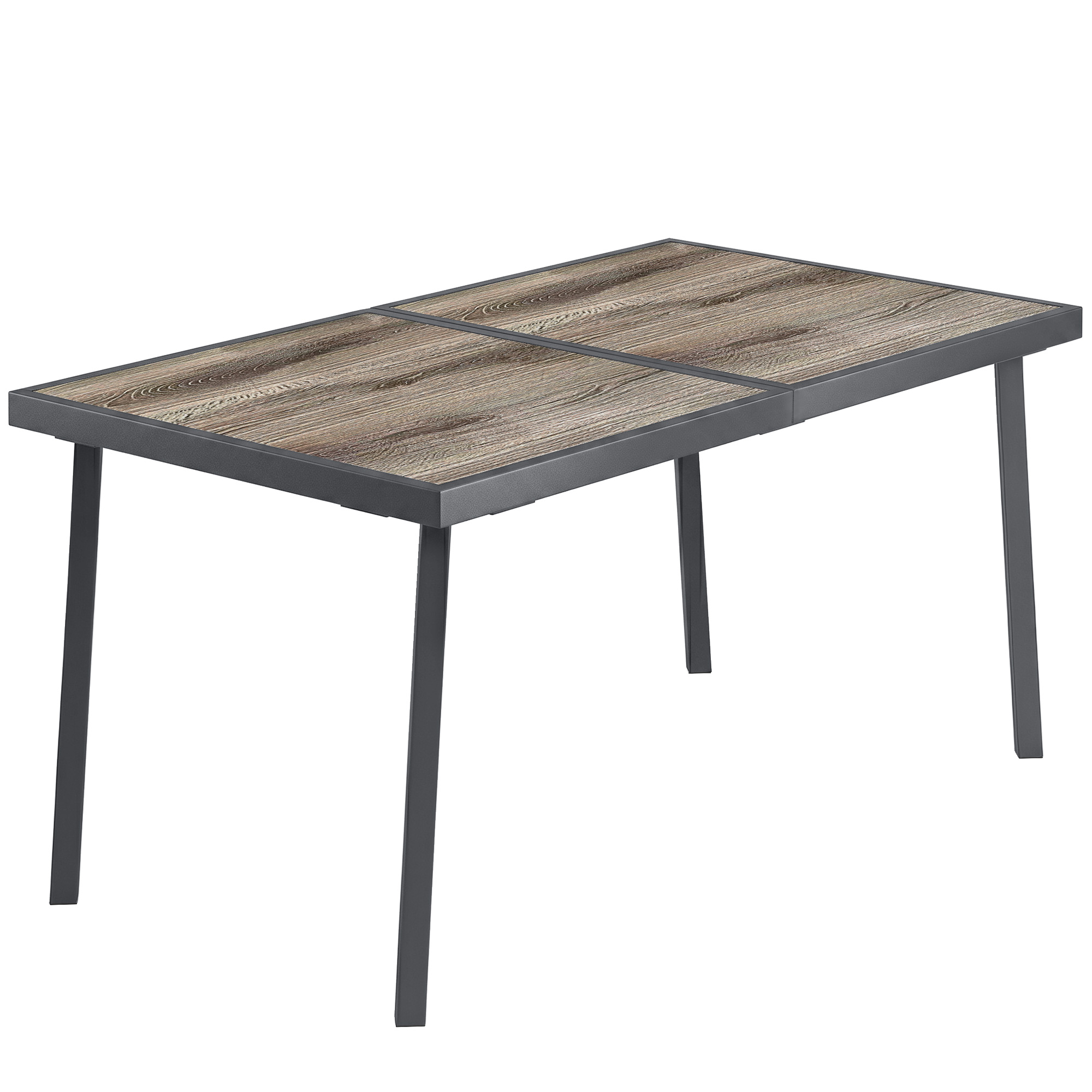 Outsunny Tavolo da Giardino e da Pranzo Esterno, Piano Effetto Legno, 145x85 cm Aosom Italy