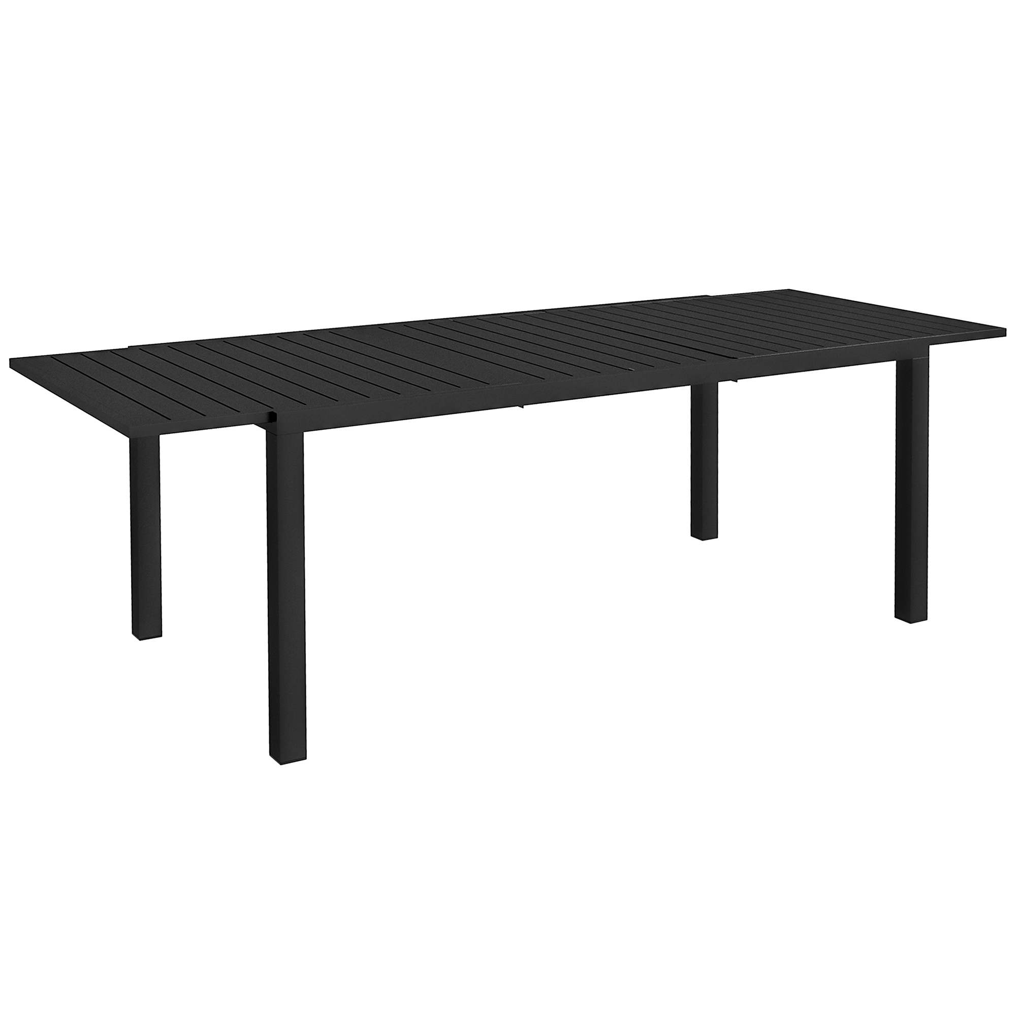 Outsunny Tavolo da giardino espandibile in alluminio rettangolare per 6 - 8 persone, dim. 180/240L x 94l x 73H cm, nero