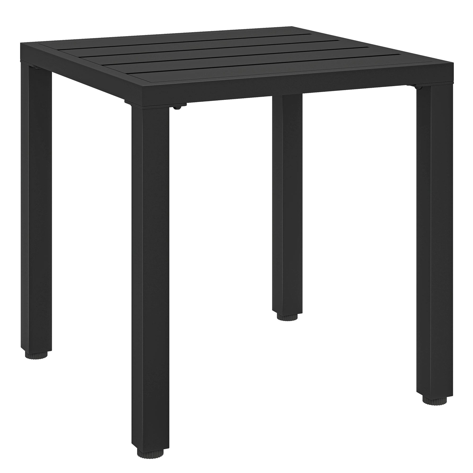 Outsunny Tavolo da giardino quadrato, tavolo per terrazza, struttura in metallo, interno ed esterno, per balcone, veranda, patio, nero Aosom Italy
