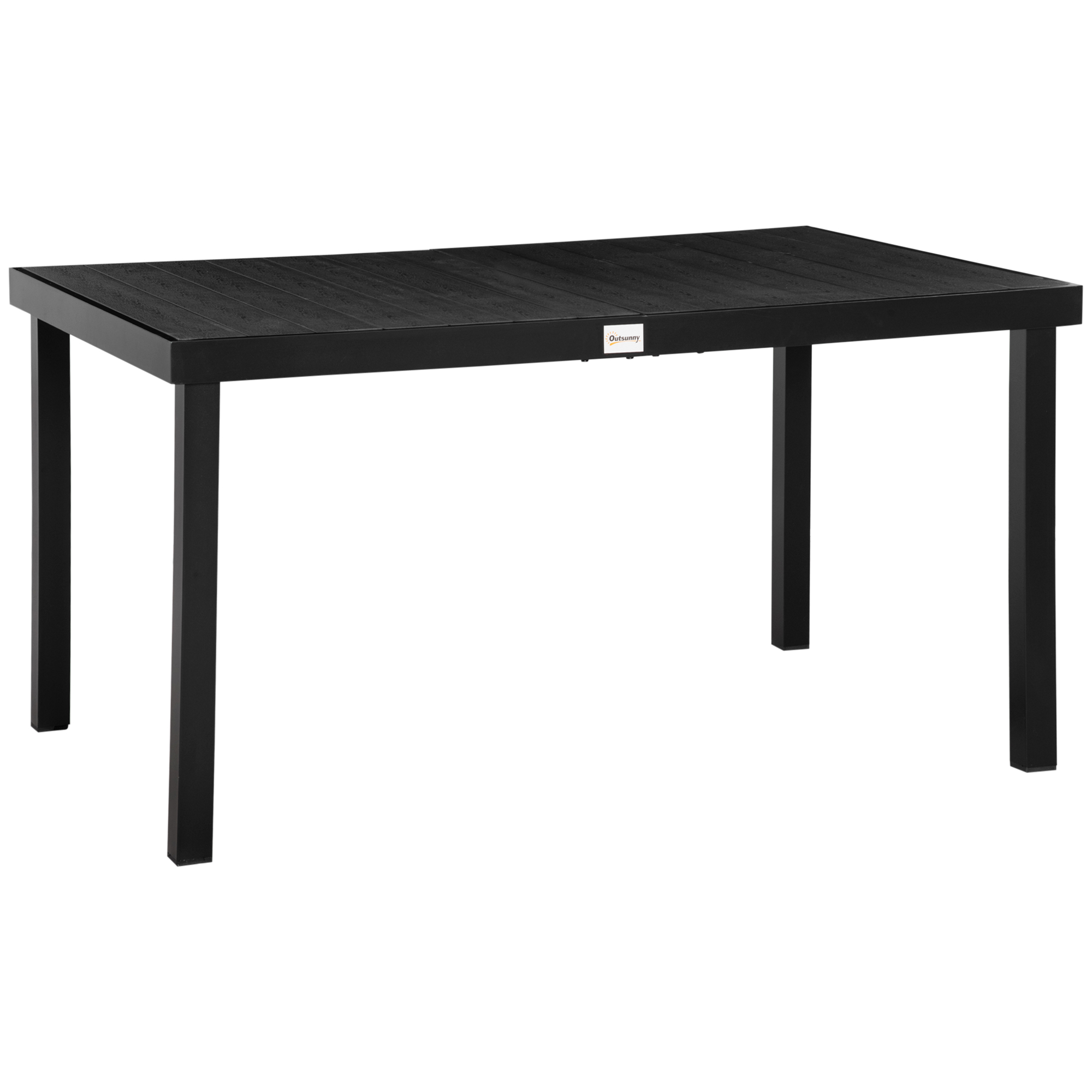 Outsunny Tavolo da Pranzo da Giardino per 6 Persone in Alluminio, 140x90x74 cm, Nero Aosom Italy