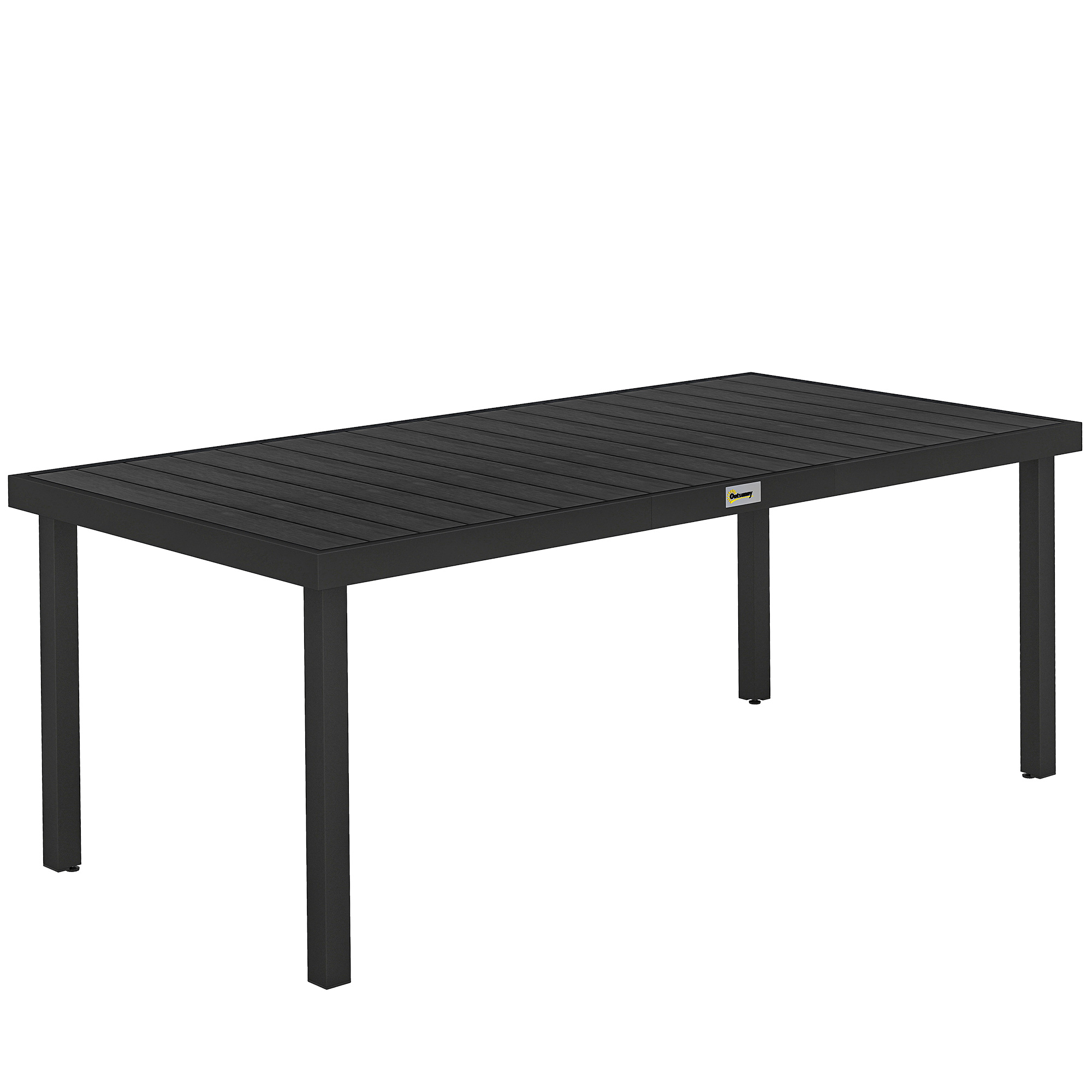 Outsunny Tavolo da Pranzo da Giardino per 8 Persone in Alluminio e Plastica, Nero Aosom Italy
