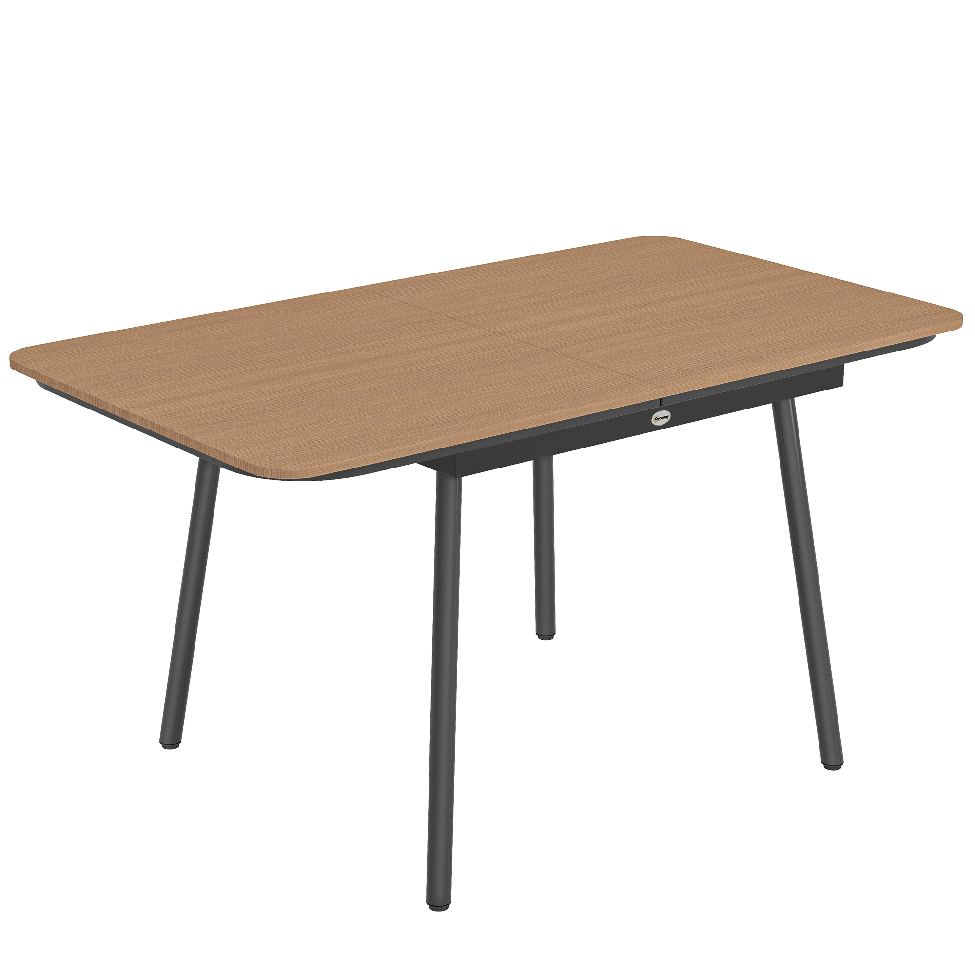 Outsunny Tavolo giardino 6 persone con piano WPC e piedini regolabili, 140x80 cm, Teak Aosom Italy
