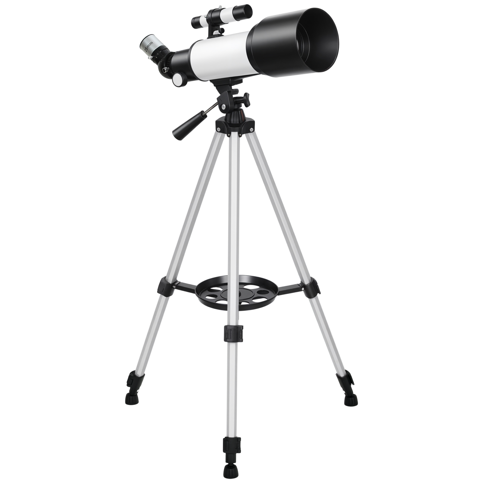 Outsunny Telescopio Astronomico 70mm con 2 Lenti Oculari e Adattatore Smartphone, 80x80x135 cm, Bianco e Nero Aosom Italy