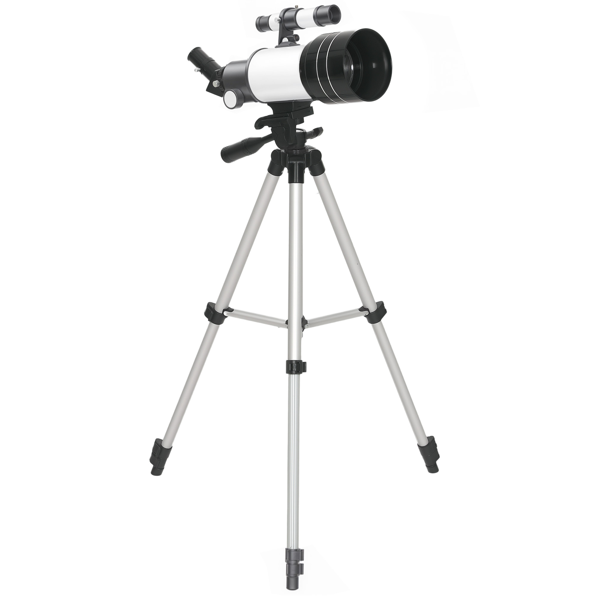 Outsunny Telescopio Rifratto Astronomico con Lente Barlow e Treppiede Regolabile per Adulti e Principianti, 76x76x133 cm, Bianco Aosom Italy