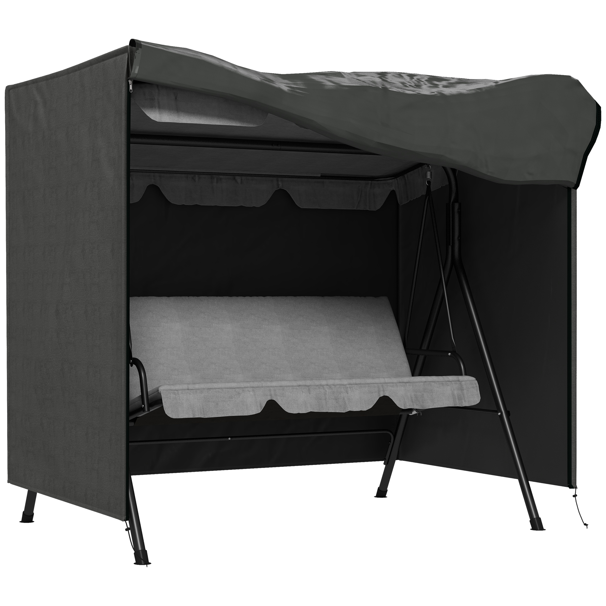 Outsunny Telo copri dondolo da giardino in tela Oxford 177 x 114 x 152 cm grigio scuro