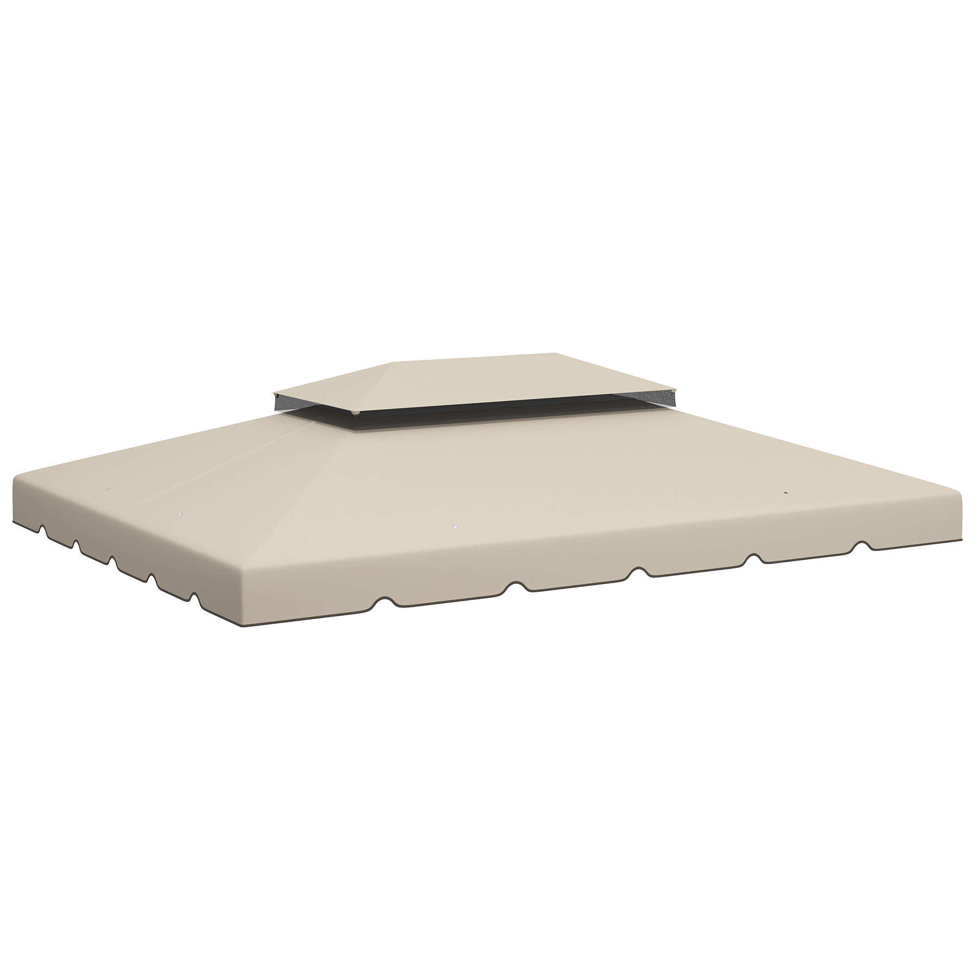 Outsunny Telo di Ricambio per Gazebo 4x3 m con Doppio Tetto Fori di Drenaggio Solo Telo NON Include Struttura Beige Aosom Italy