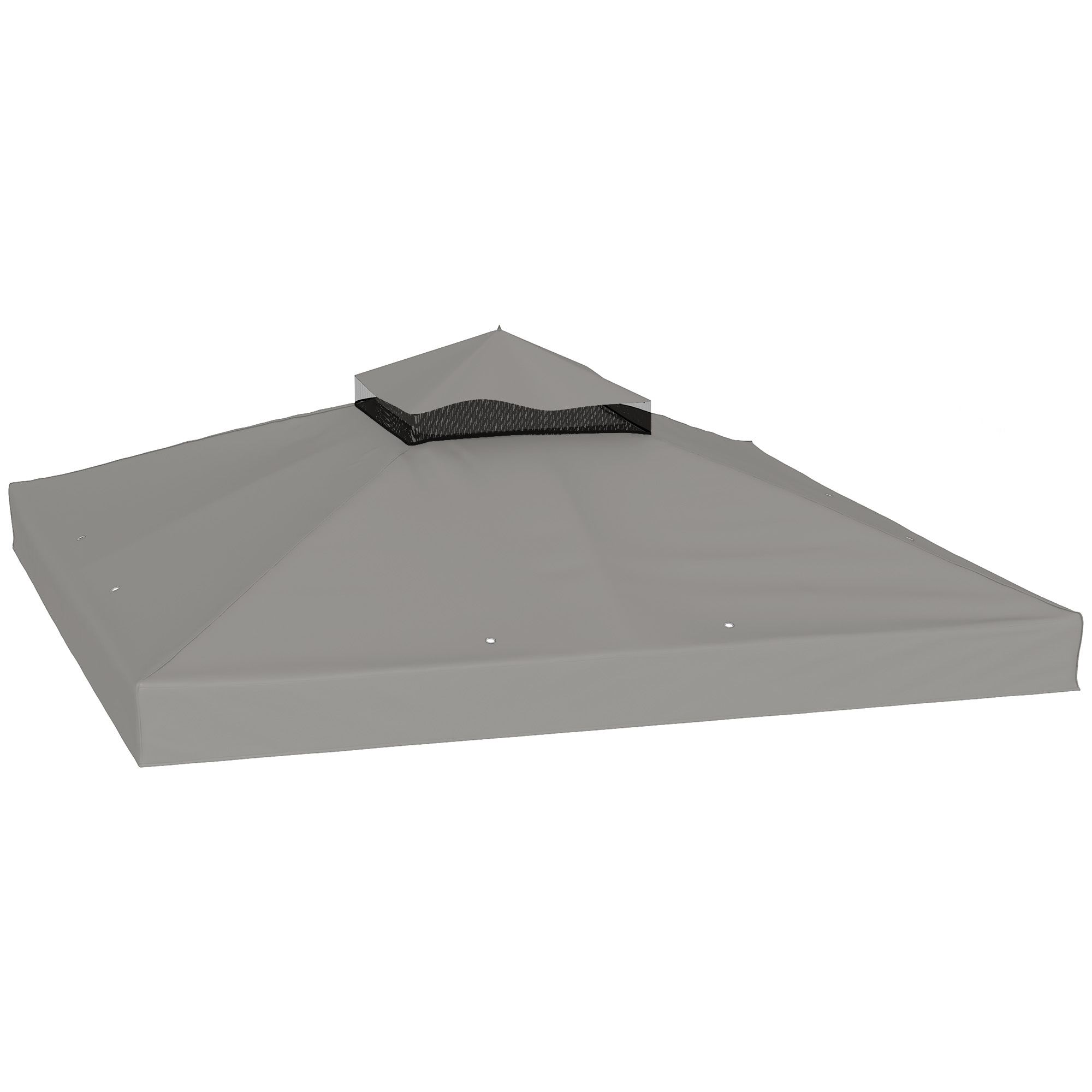 Outsunny Telo per gazebo 3 x 3 m telo di ricambio per gazebo a 2 livelli protezione UPF30+ fori di drenaggio grigio Aosom Italy