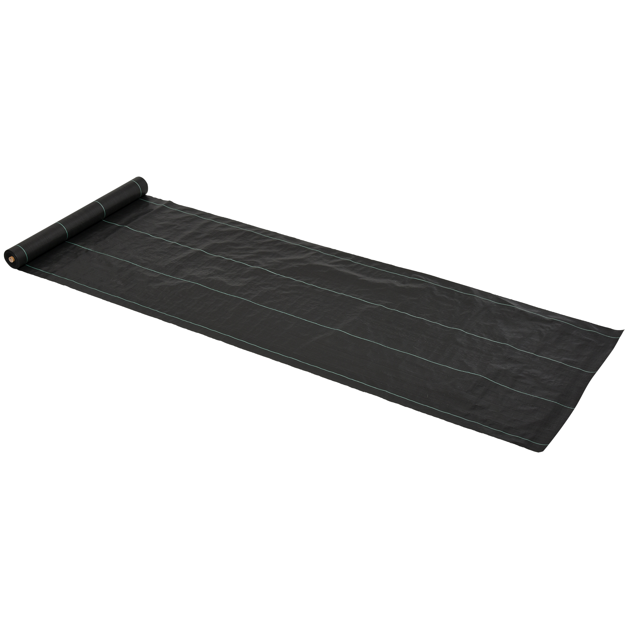 Outsunny Telo per Pacciamatura 50x1 m in PP Drenante e Traspirante per Orto, Serra e Giardino, Nero Aosom
