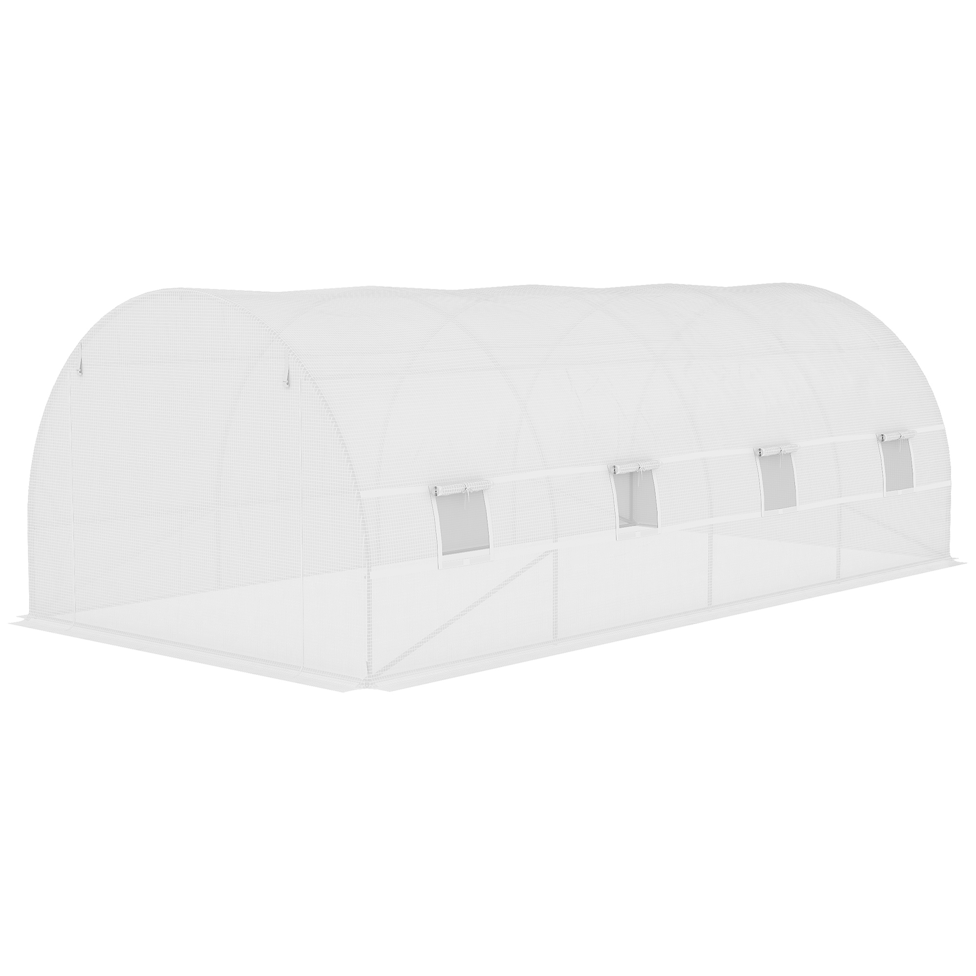 Outsunny Telone di Ricambio per Tunnel da Giardino con 12 finestre e PE Anti-UV impermeabile, Porta Avvolgibile con Zip, 6L x 3l x 2H m Aosom Italy