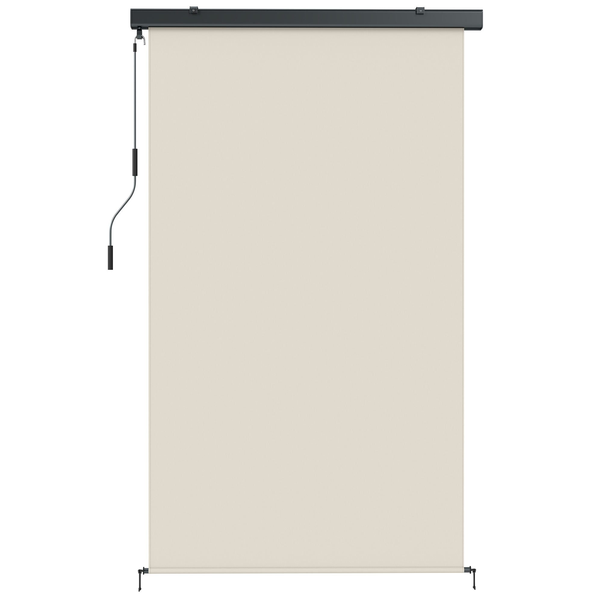 Outsunny Tenda a Rullo Tenda Avvolgibile Senza Fili, 250x160 cm, Bianco Crema Aosom Italy