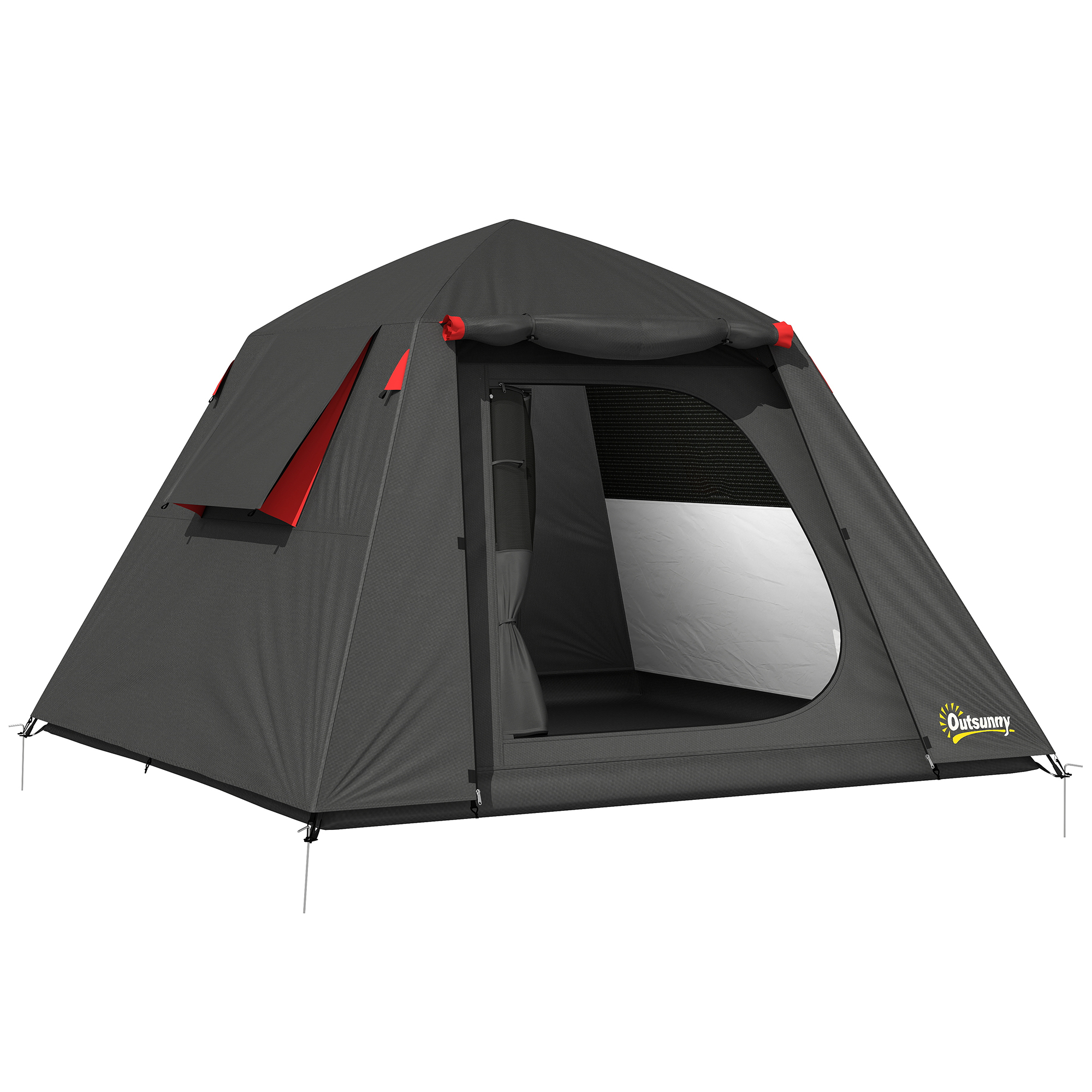 Outsunny Tenda campeggio 2 persone impermeabile 3000 mm con 2 porte e finestre Aosom Italy