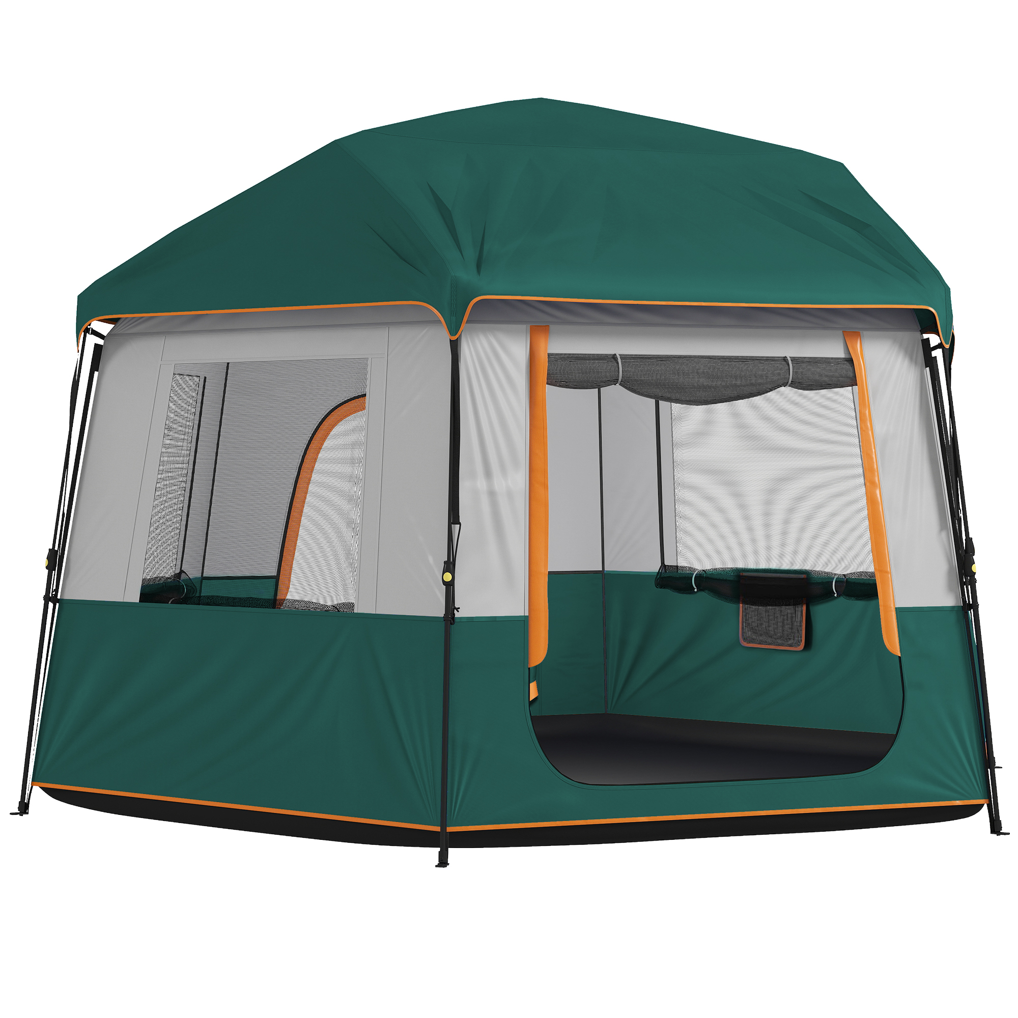 Outsunny Tenda campeggio 4-6 persone impermeabile 3000 mm con copertura UV30+, Verde Aosom Italy Outsunny Tenda campeggio 4-6 persone impermeabile 3000 mm con copertura UV30+, Verde Aosom Italy