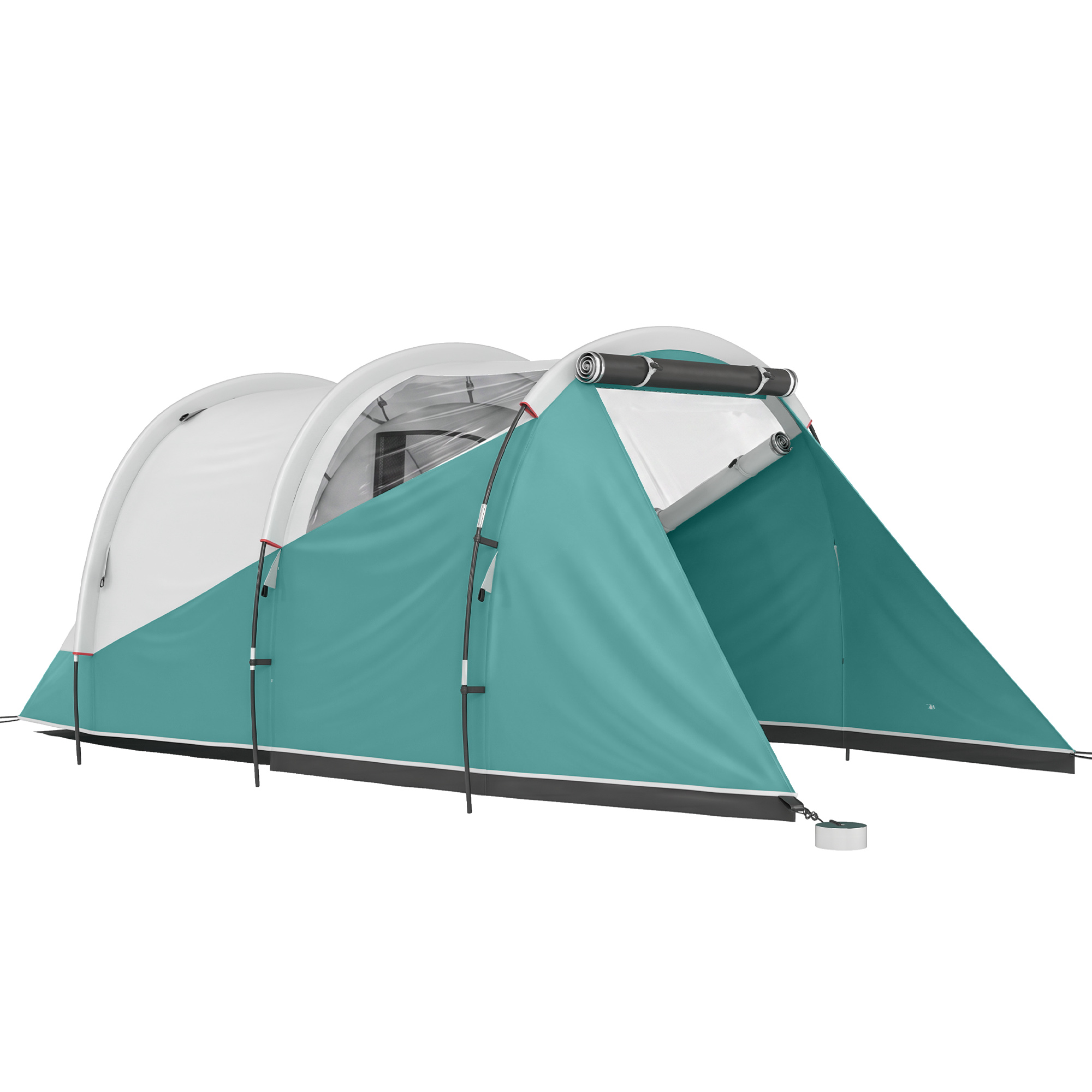 Outsunny Tenda da Campeggio 4-5 Posti Impermeabile a Tunnel con Borsa di Trasporto, Verde Aosom