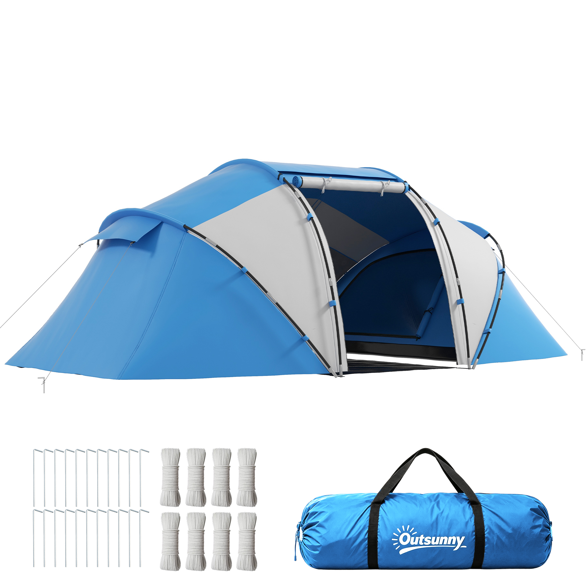 Outsunny Tenda da Campeggio per 6 Persone 460 × 230 × 178cm Aosom